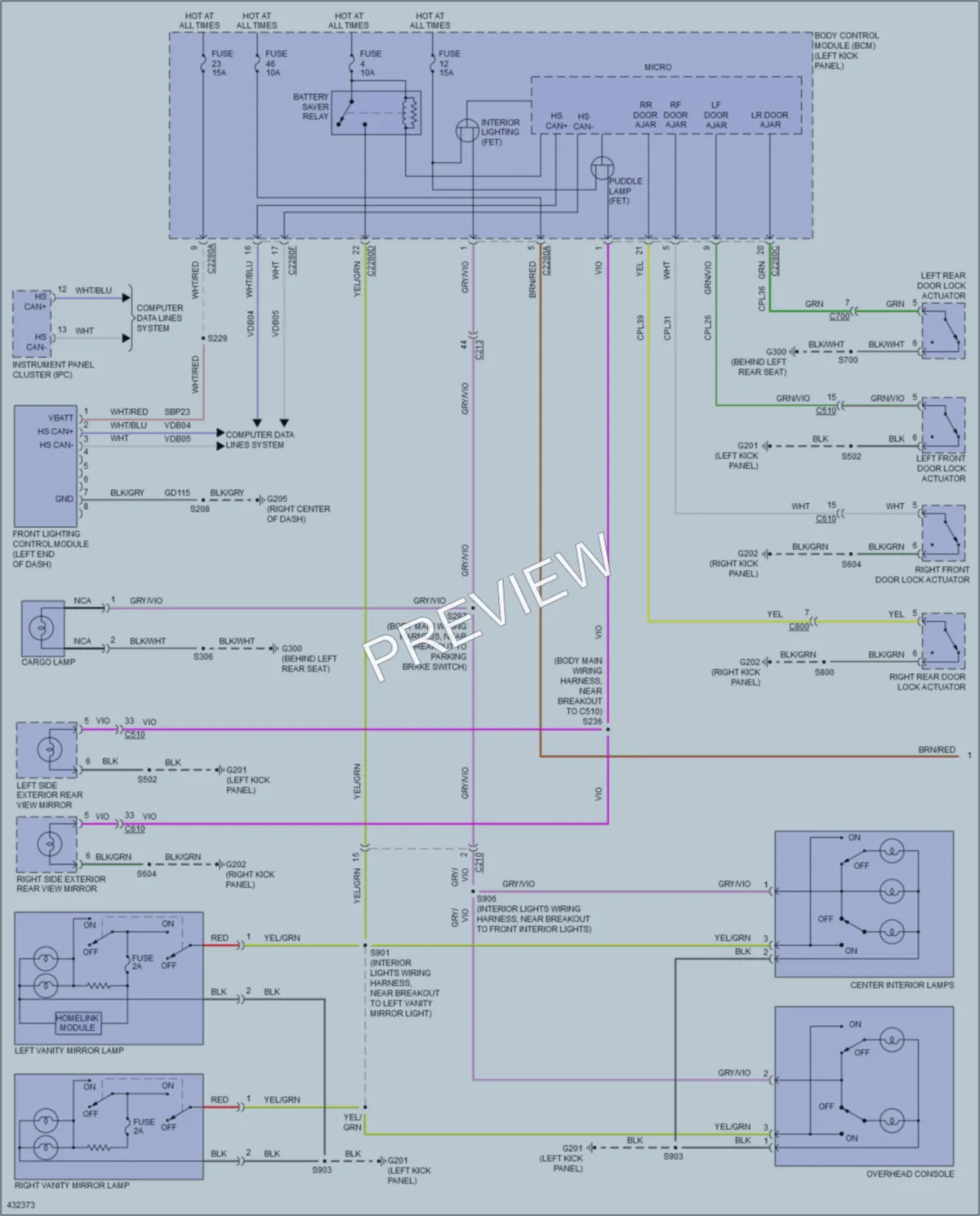 2014 Ford Edge Interior Lights wiring diagram preview