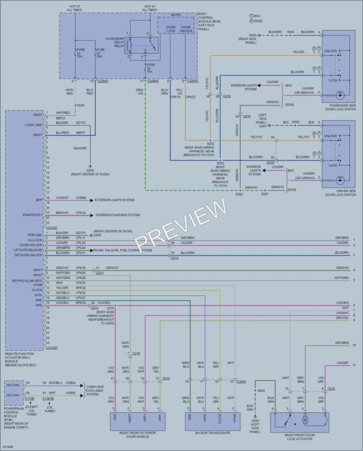 2014 Ford Edge Power Door Locks wiring diagram preview