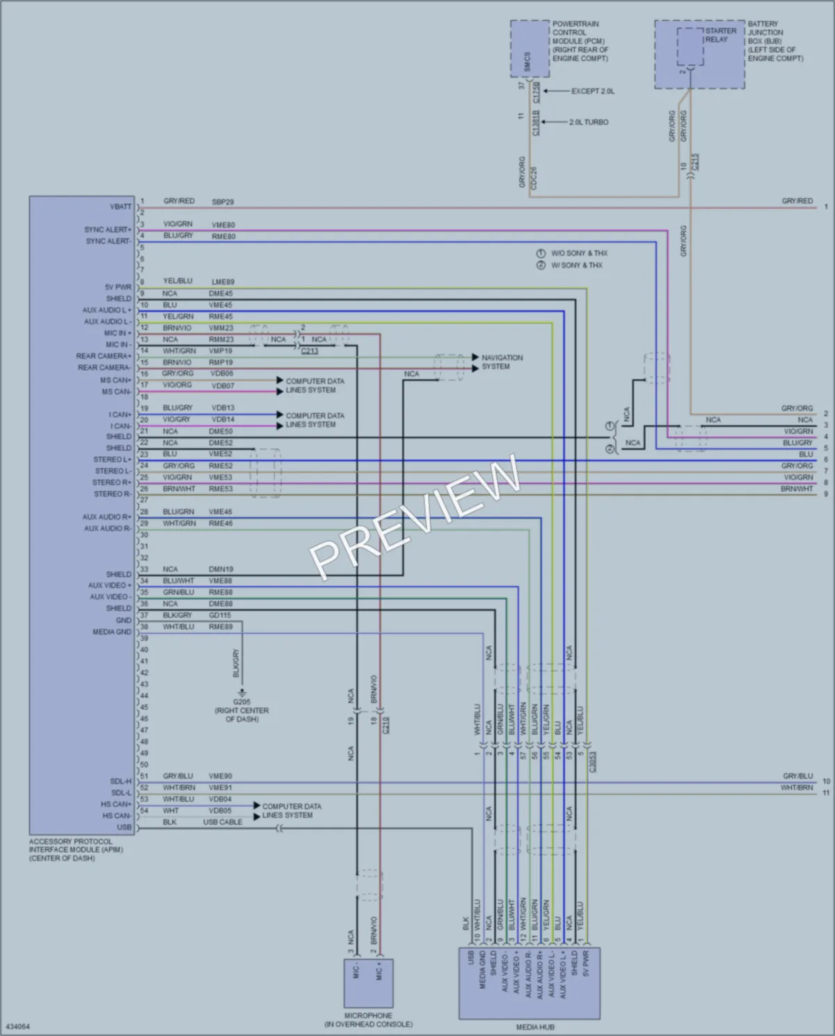 2014 Ford Edge Radio wiring diagram preview