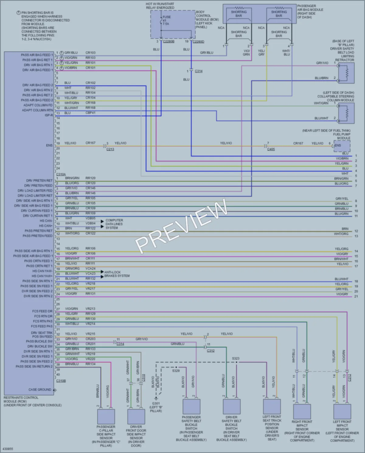 2014 Ford Edge Supplemental Restraints wiring diagram preview