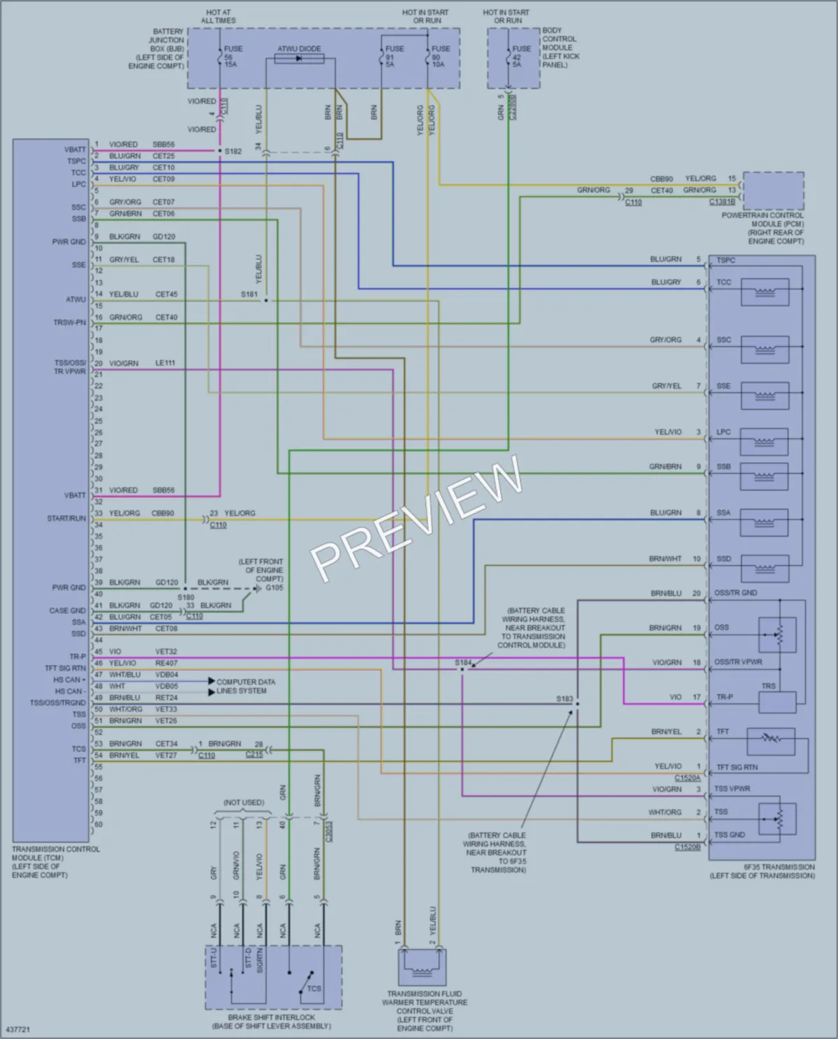2014 Ford Edge Transmission wiring diagram preview