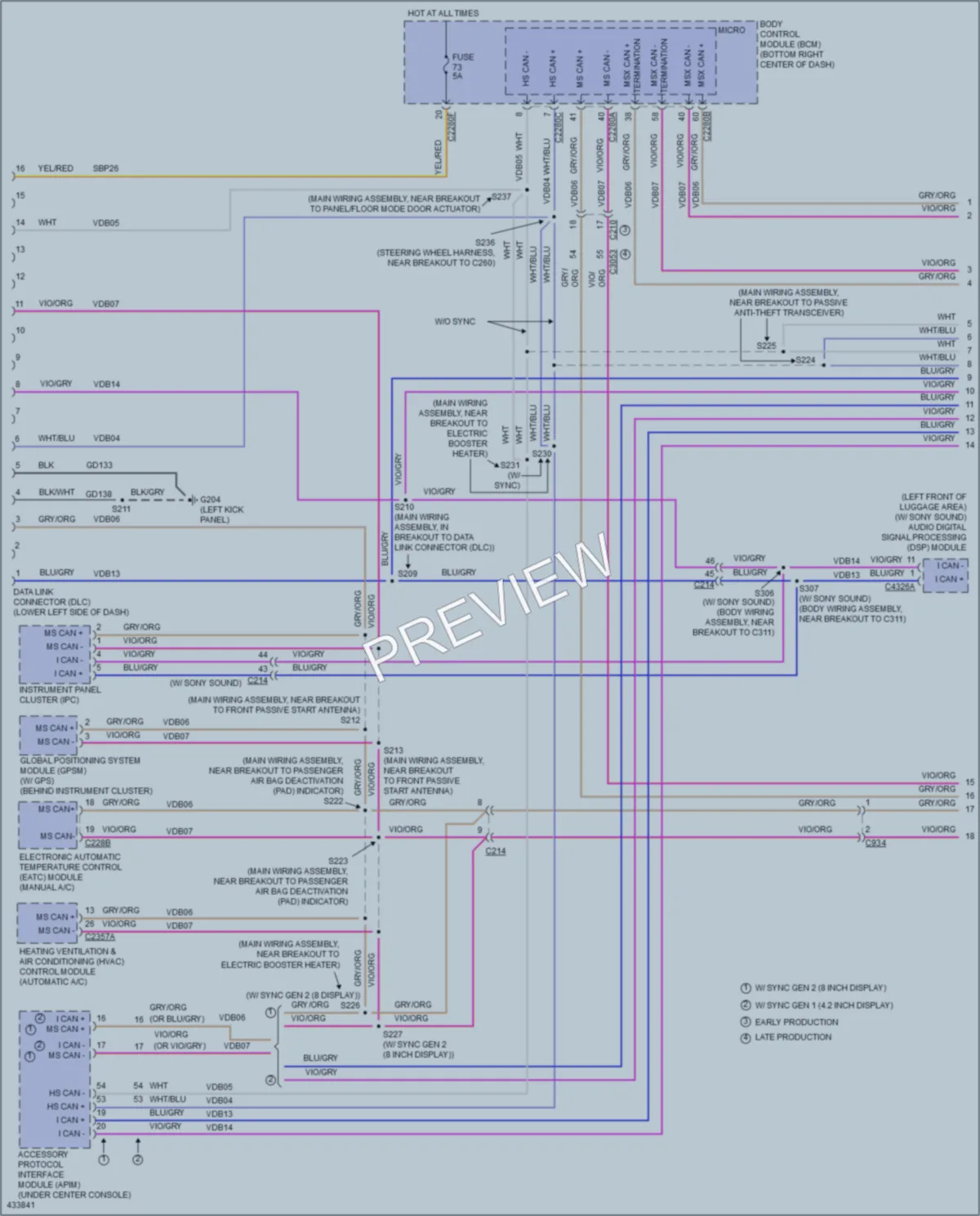 2014 Ford Escape Computer Data Lines wiring diagram preview