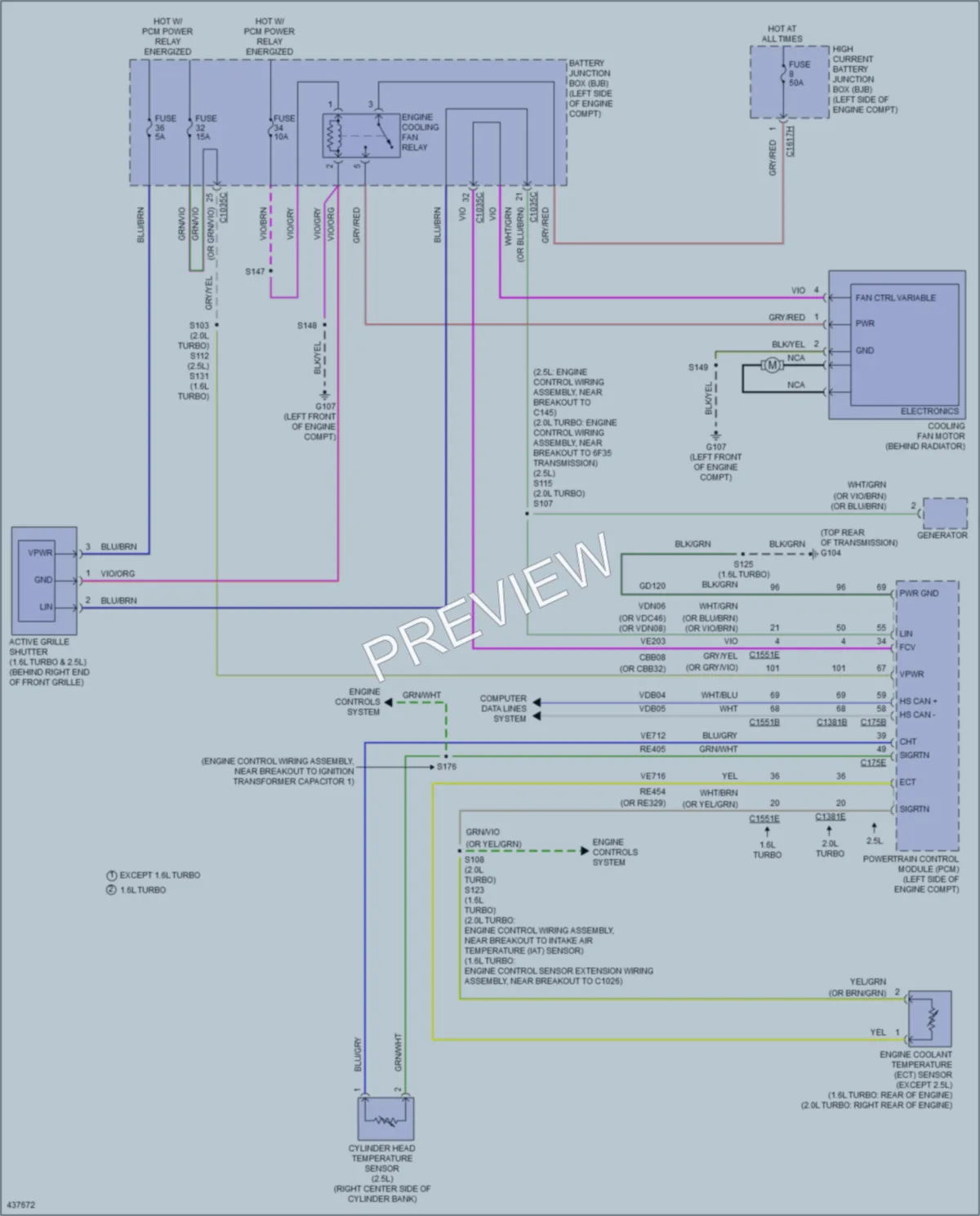 2014 Ford Escape Cooling Fan wiring diagram preview