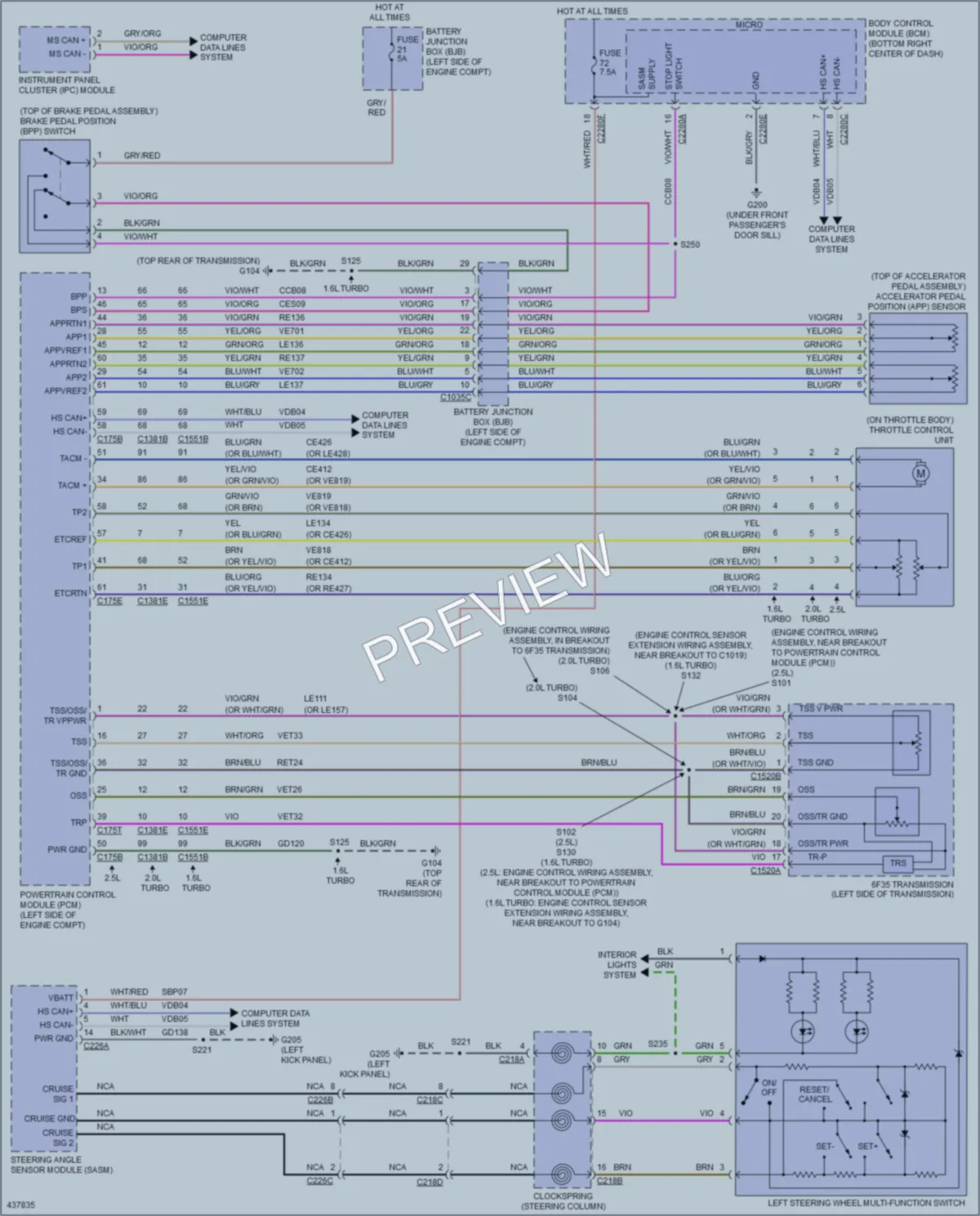 2014 Ford Escape Cruise Control wiring diagram preview