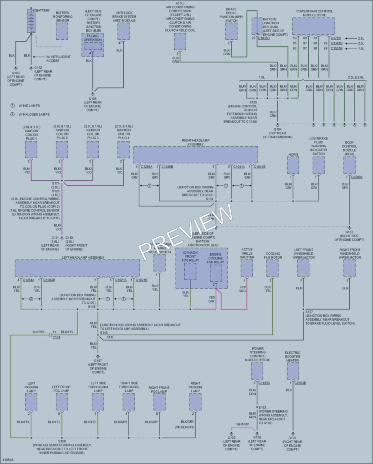 2014 Ford Escape Ground Distribution wiring diagram preview