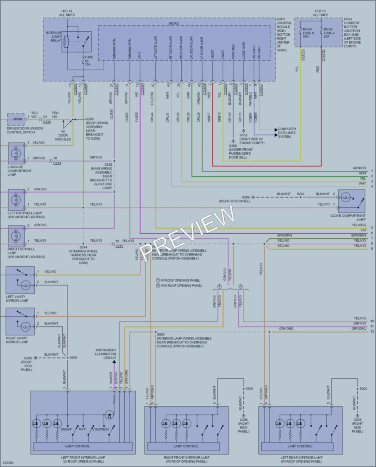 2014 Ford Escape Interior Lights wiring diagram preview