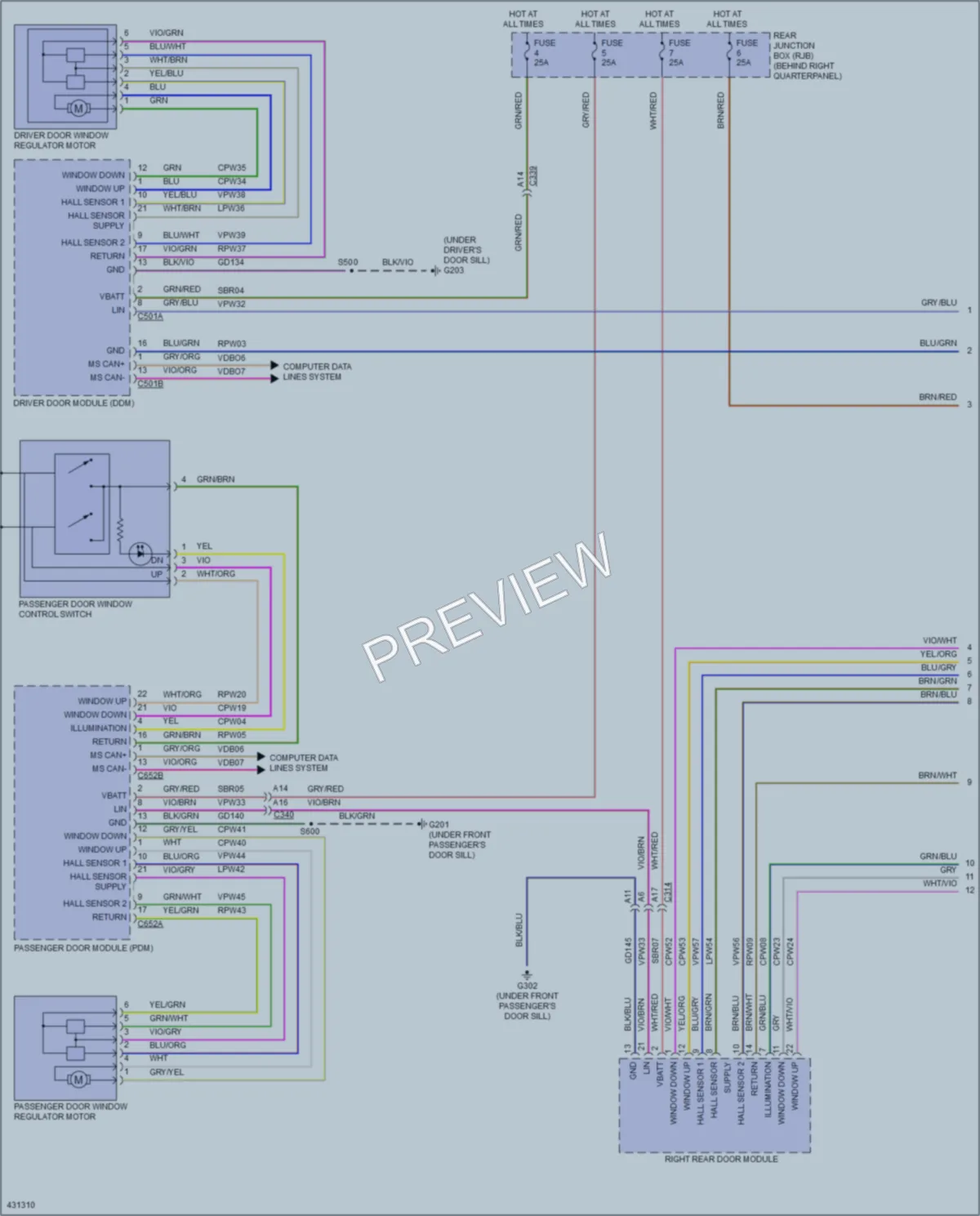 2014 Ford Escape Power Windows wiring diagram preview