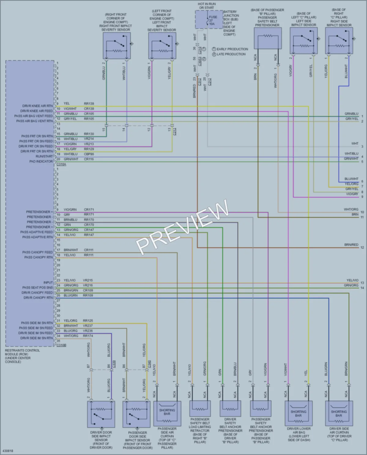 2014 Ford Escape Supplemental Restraints wiring diagram preview