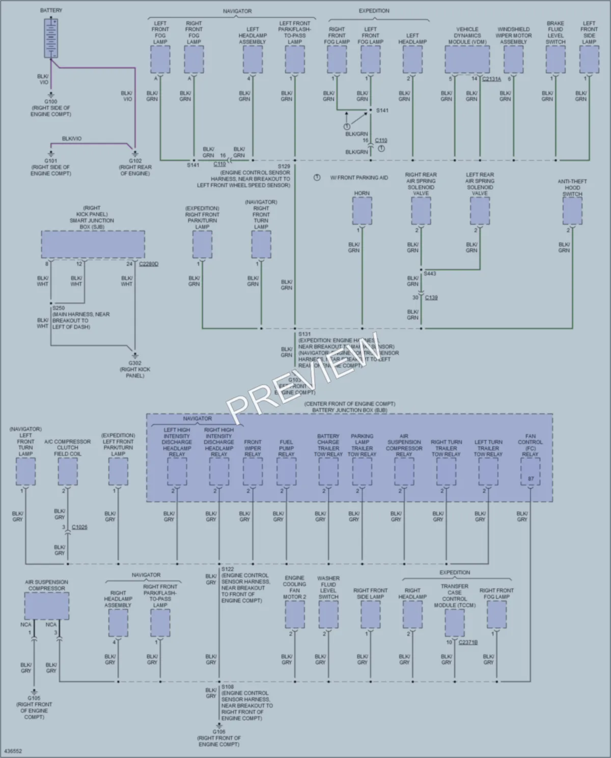 2014 Ford Expedition Ground Distribution wiring diagram preview