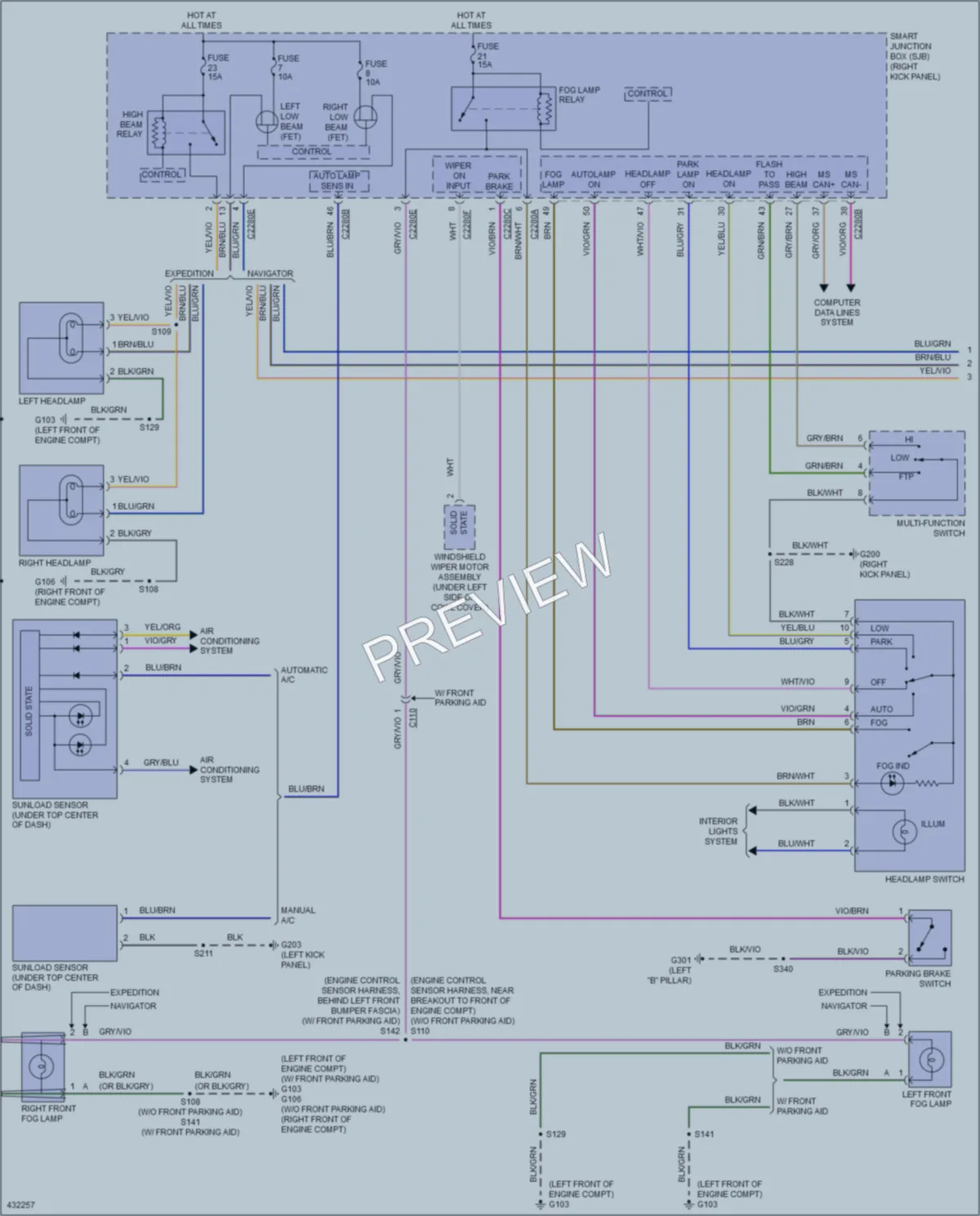 2014 Ford Expedition Headlights wiring diagram preview