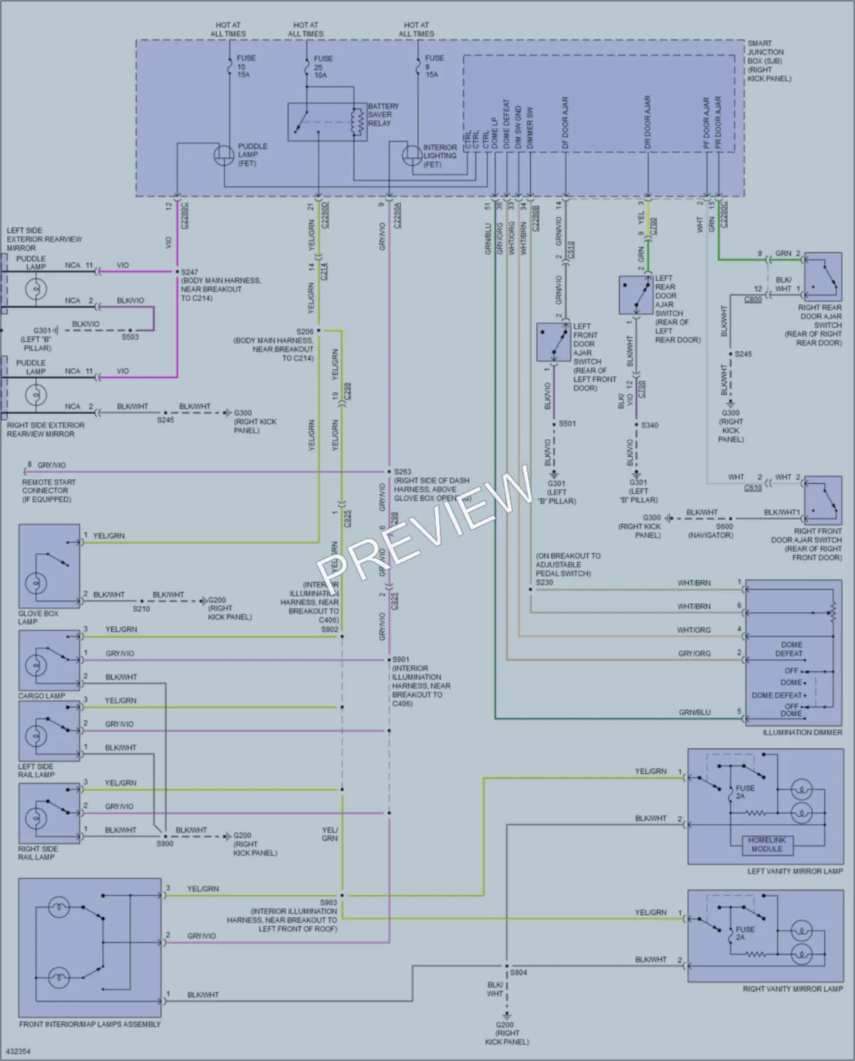 2014 Ford Expedition Interior Lights wiring diagram preview