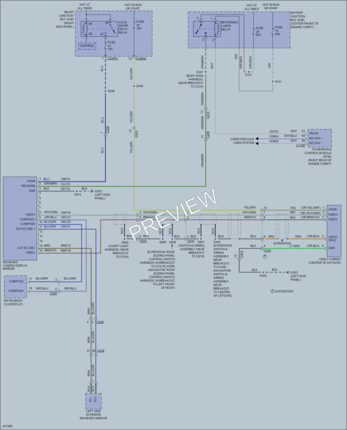 2014 Ford Expedition Power Mirrors wiring diagram preview