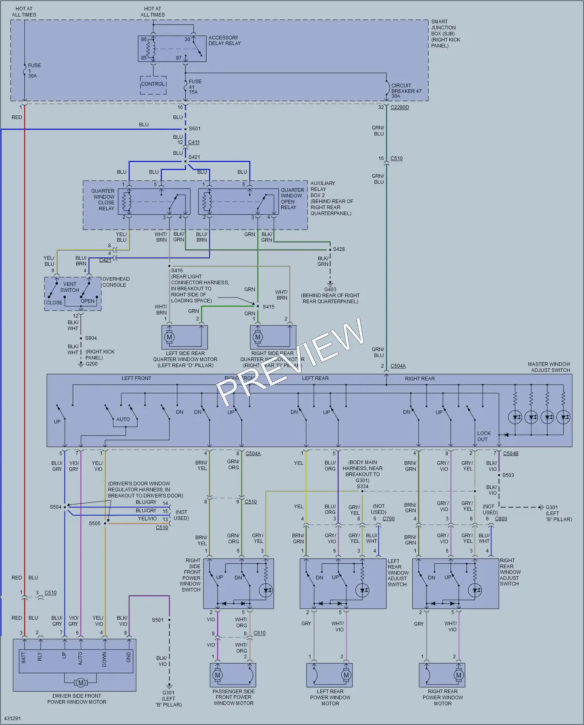 2014 Ford Expedition Power Windows wiring diagram preview