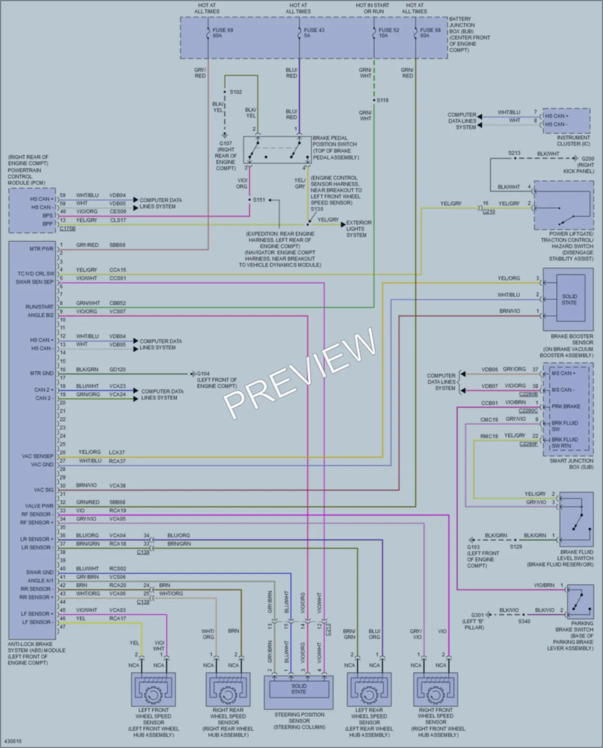 2014 Ford ExpeditionEL Anti Lock Brakes wiring diagram preview