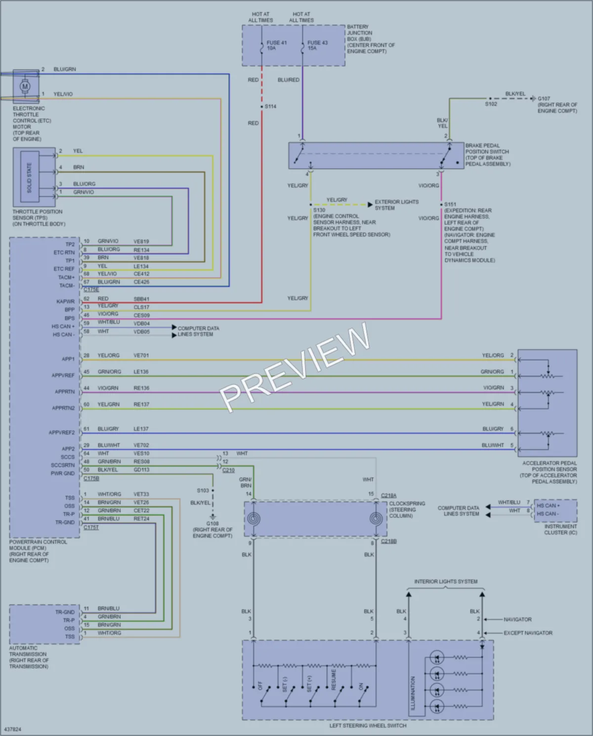 2014 Ford ExpeditionEL Cruise Control wiring diagram preview
