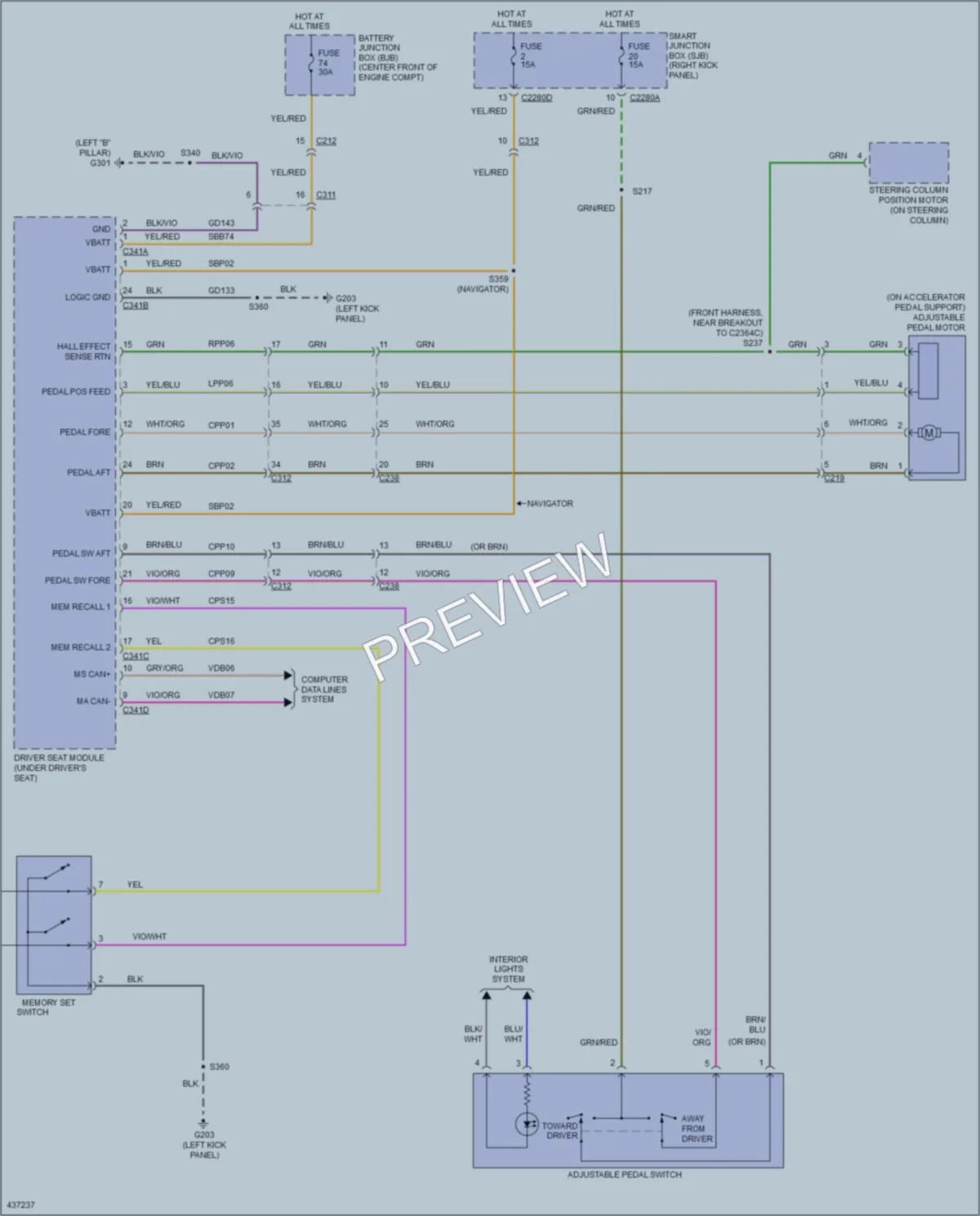 2014 Ford ExpeditionEL Memory Systems wiring diagram preview