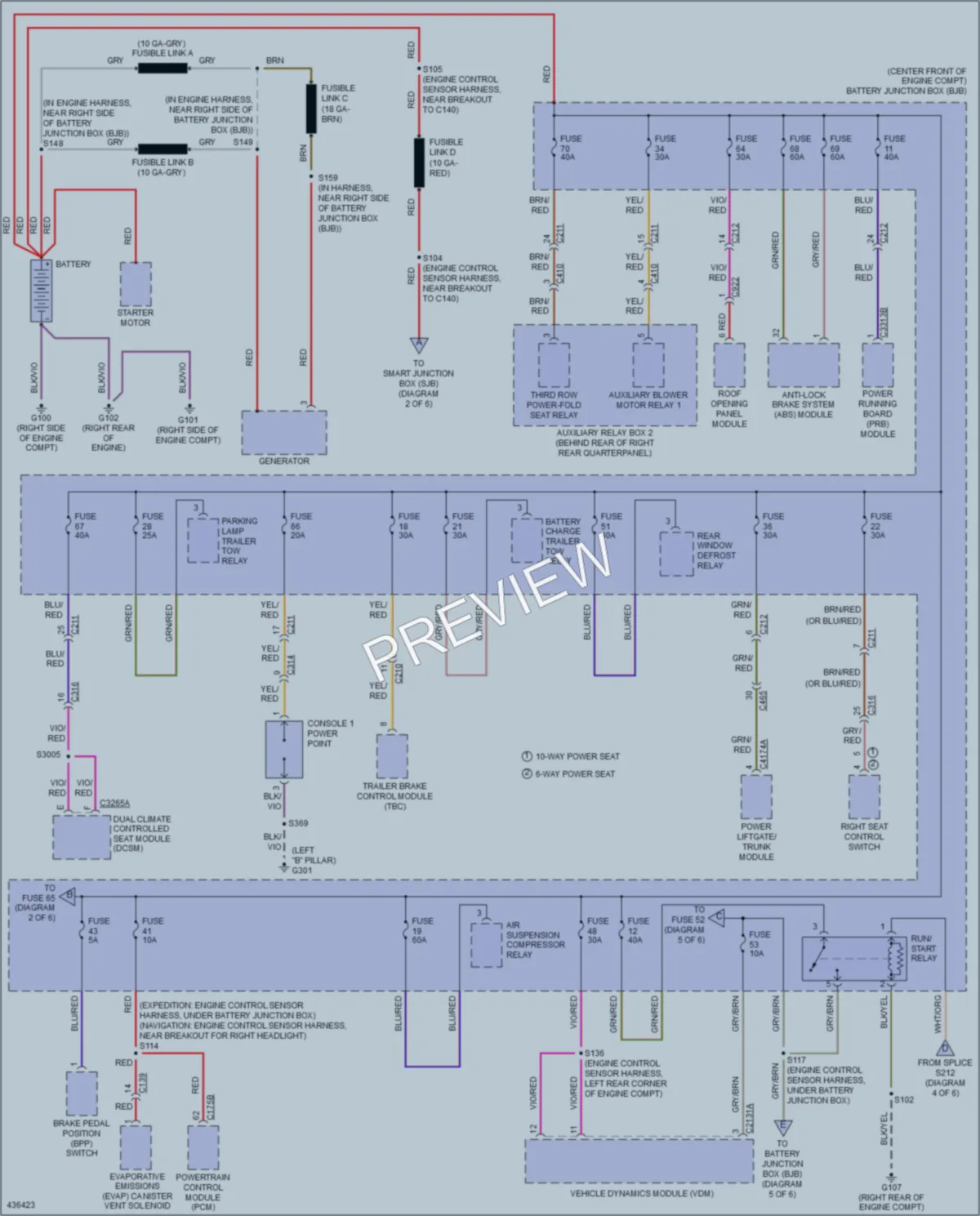 2014 Ford ExpeditionEL Power Distribution wiring diagram preview