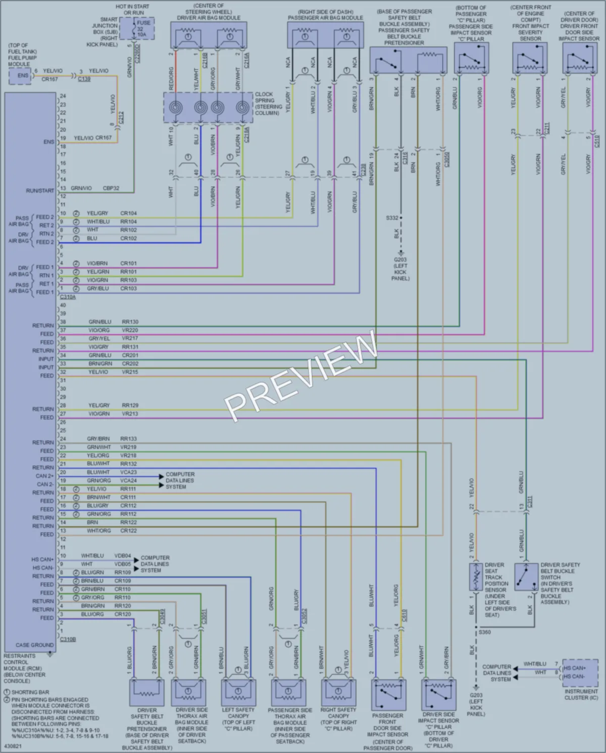 2014 Ford ExpeditionEL Supplemental Restraints wiring diagram preview