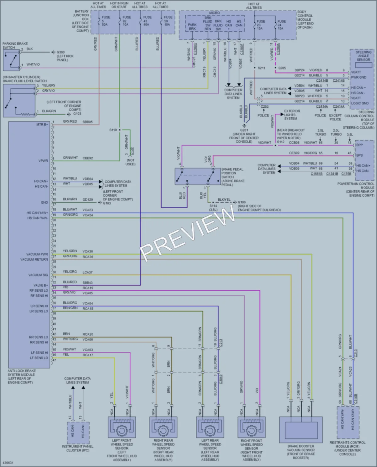 2014 Ford Explorer Anti Lock Brakes wiring diagram preview