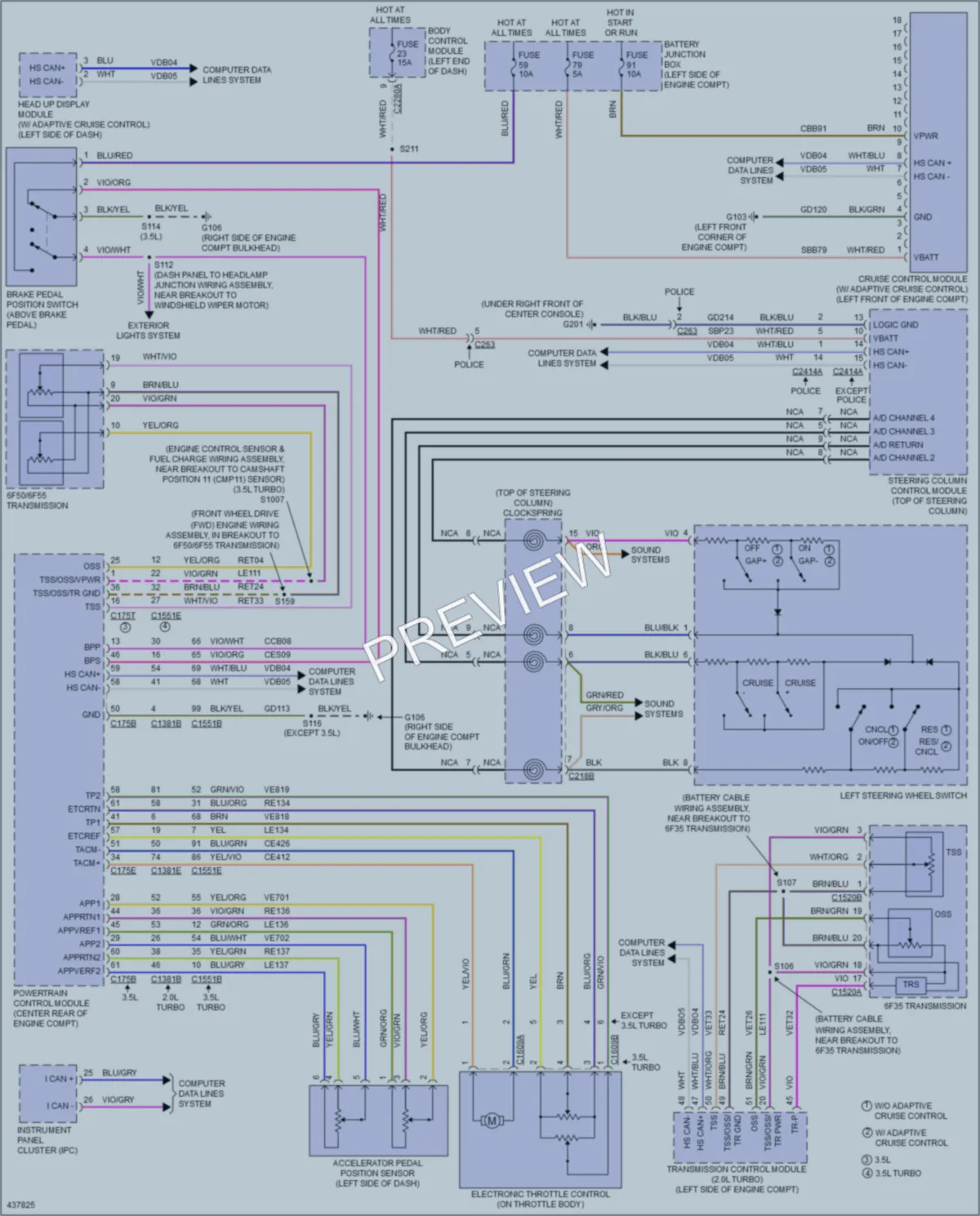 2014 Ford Explorer Cruise Control wiring diagram preview
