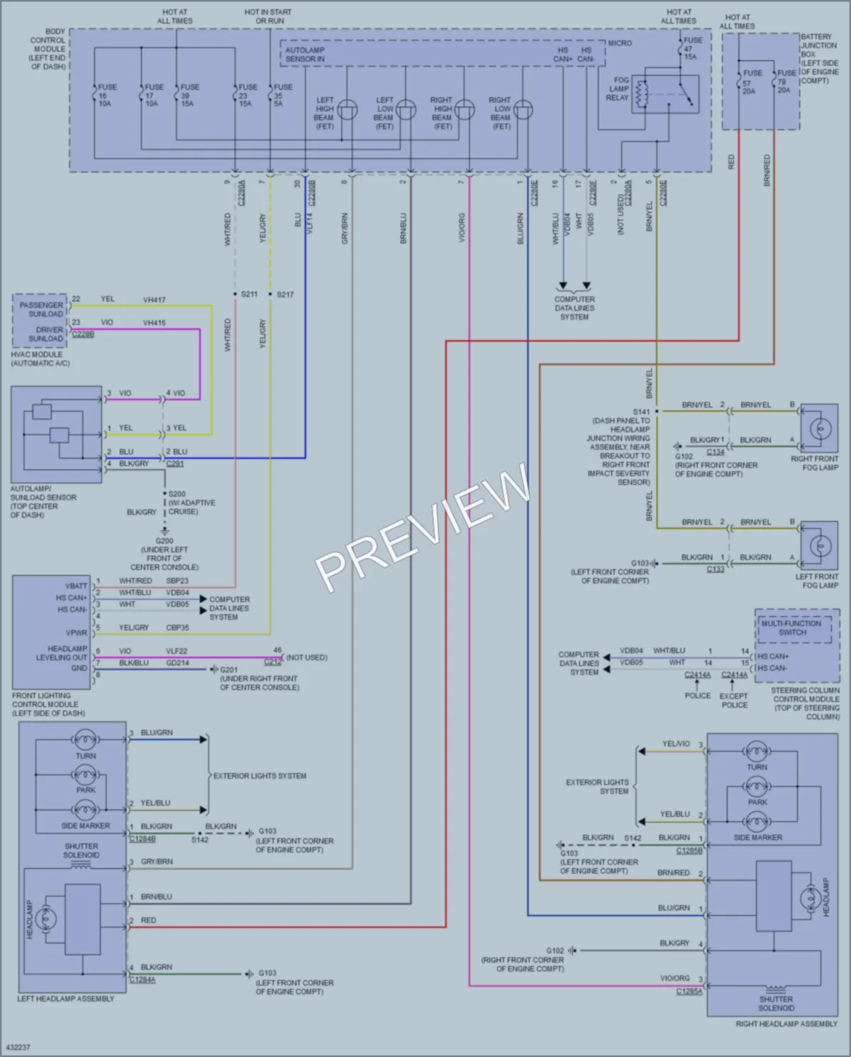 2014 Ford Explorer Headlights wiring diagram preview