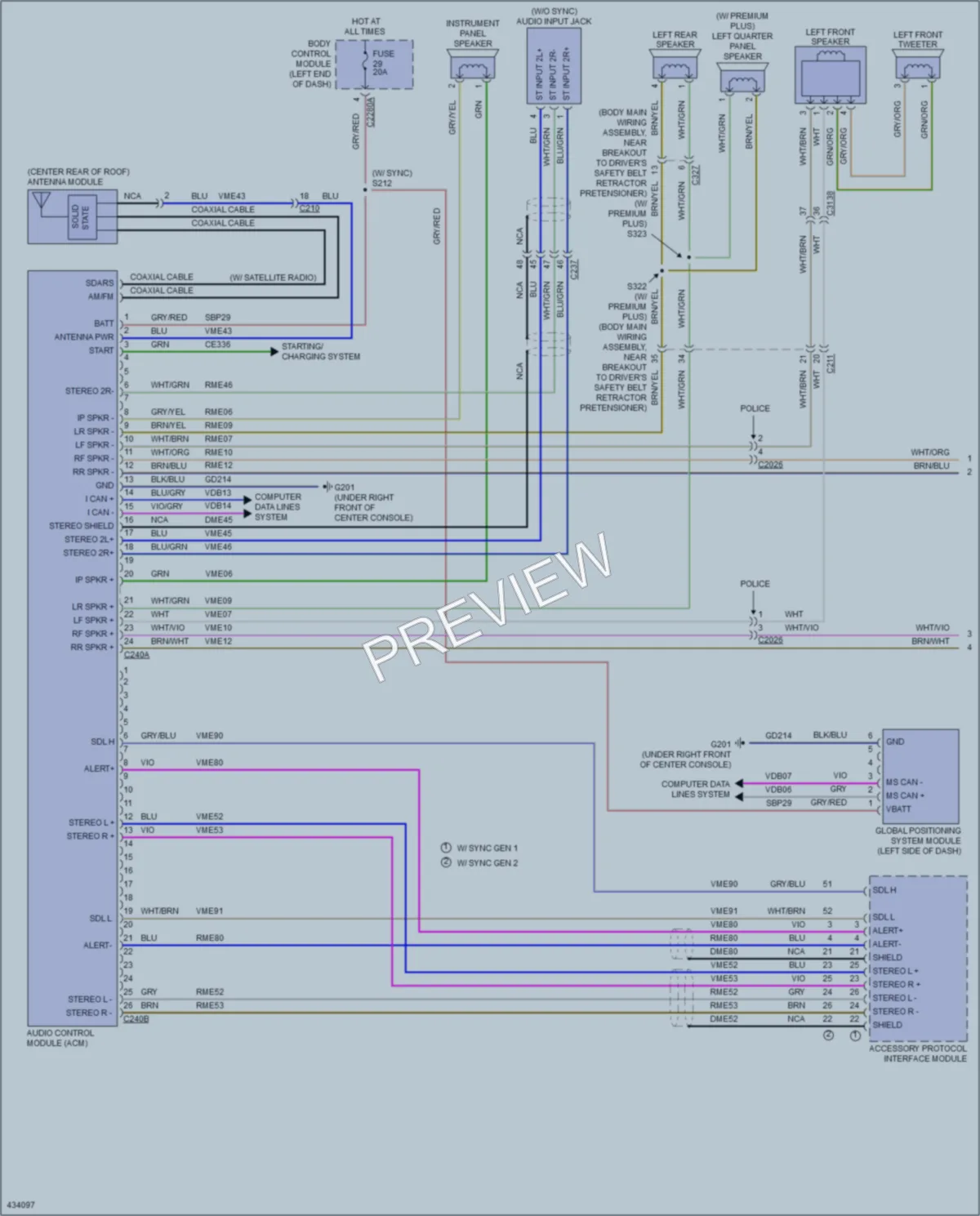 2014 Ford Explorer Radio wiring diagram preview