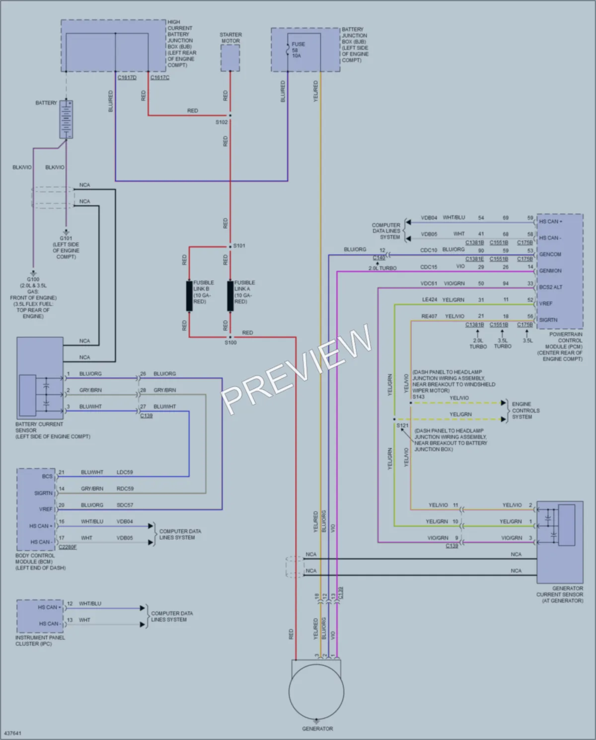 2014 Ford Explorer Starting Charging wiring diagram preview