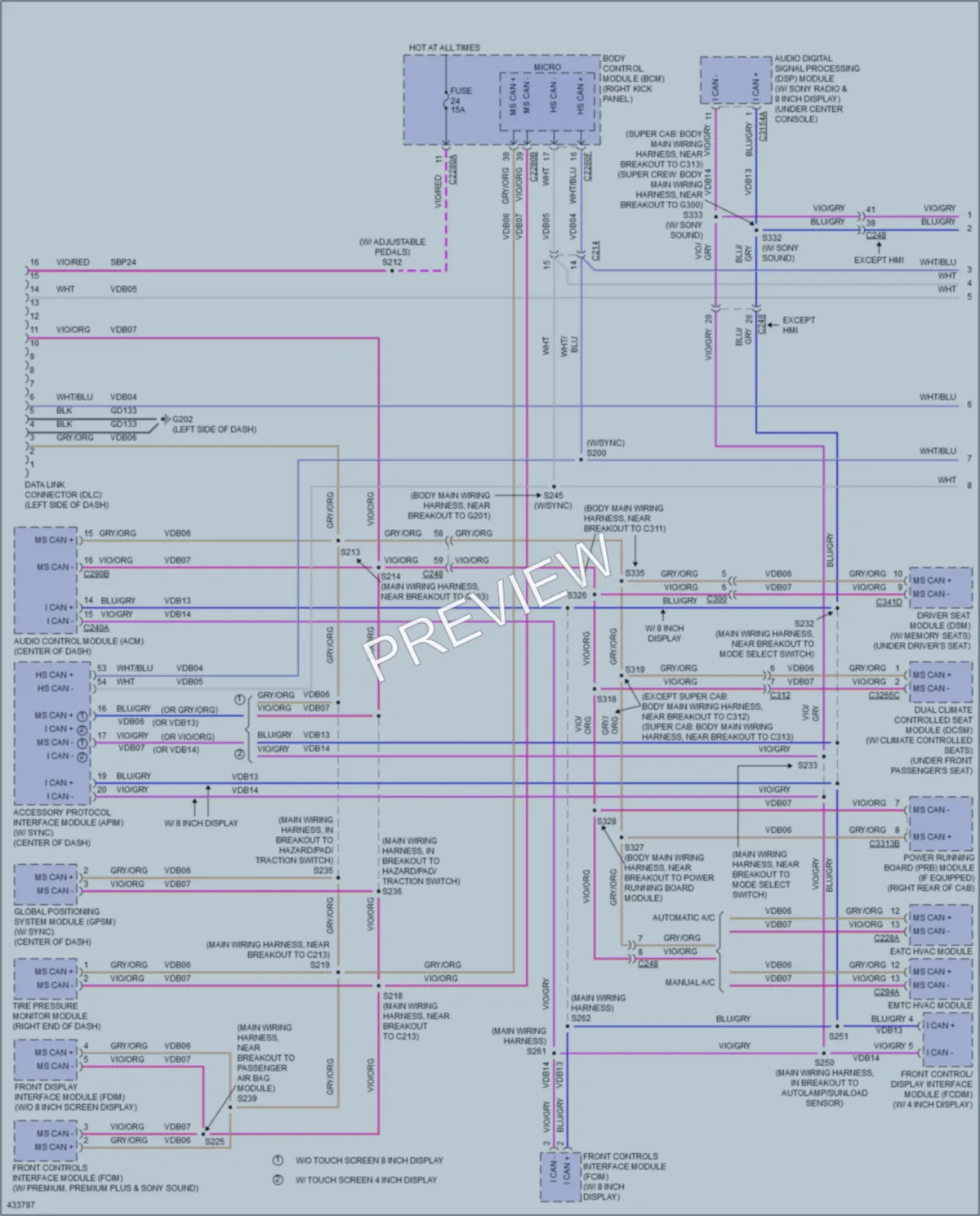 2014 Ford F150Pickup Computer Data Lines wiring diagram preview