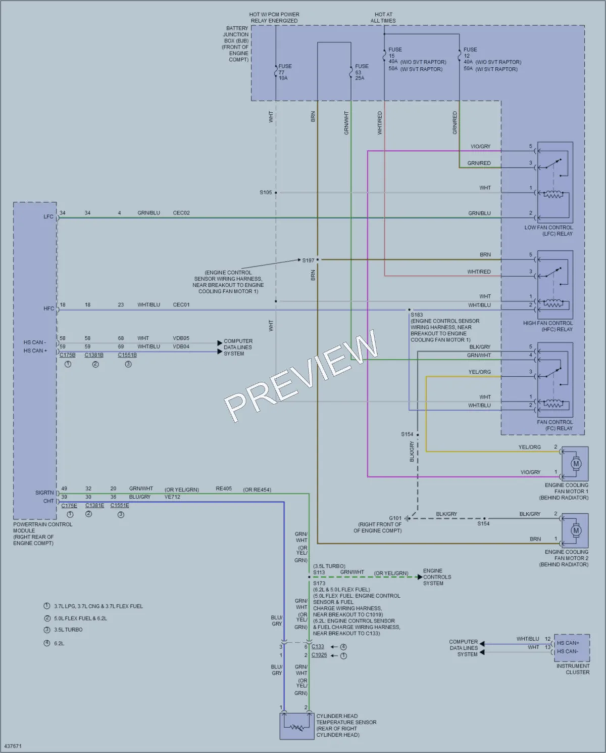 2014 Ford F150Pickup Cooling Fan wiring diagram preview