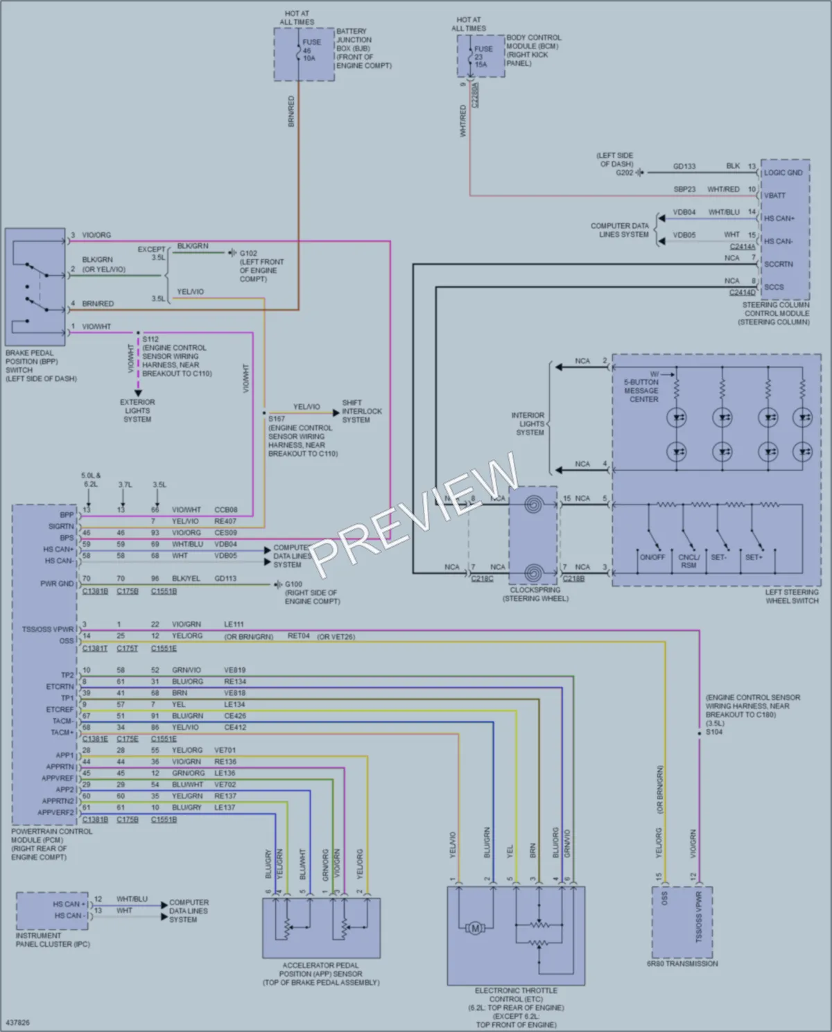 2014 Ford F150Pickup Cruise Control wiring diagram preview