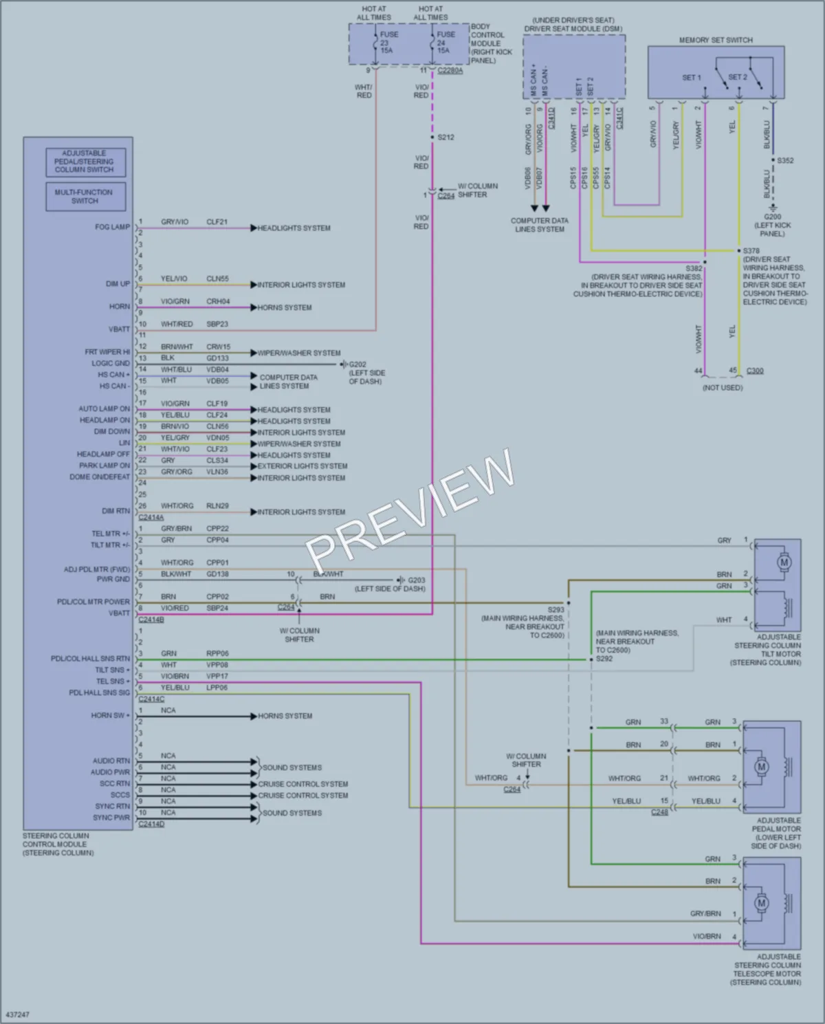 2014 Ford F150Pickup Memory Systems wiring diagram preview