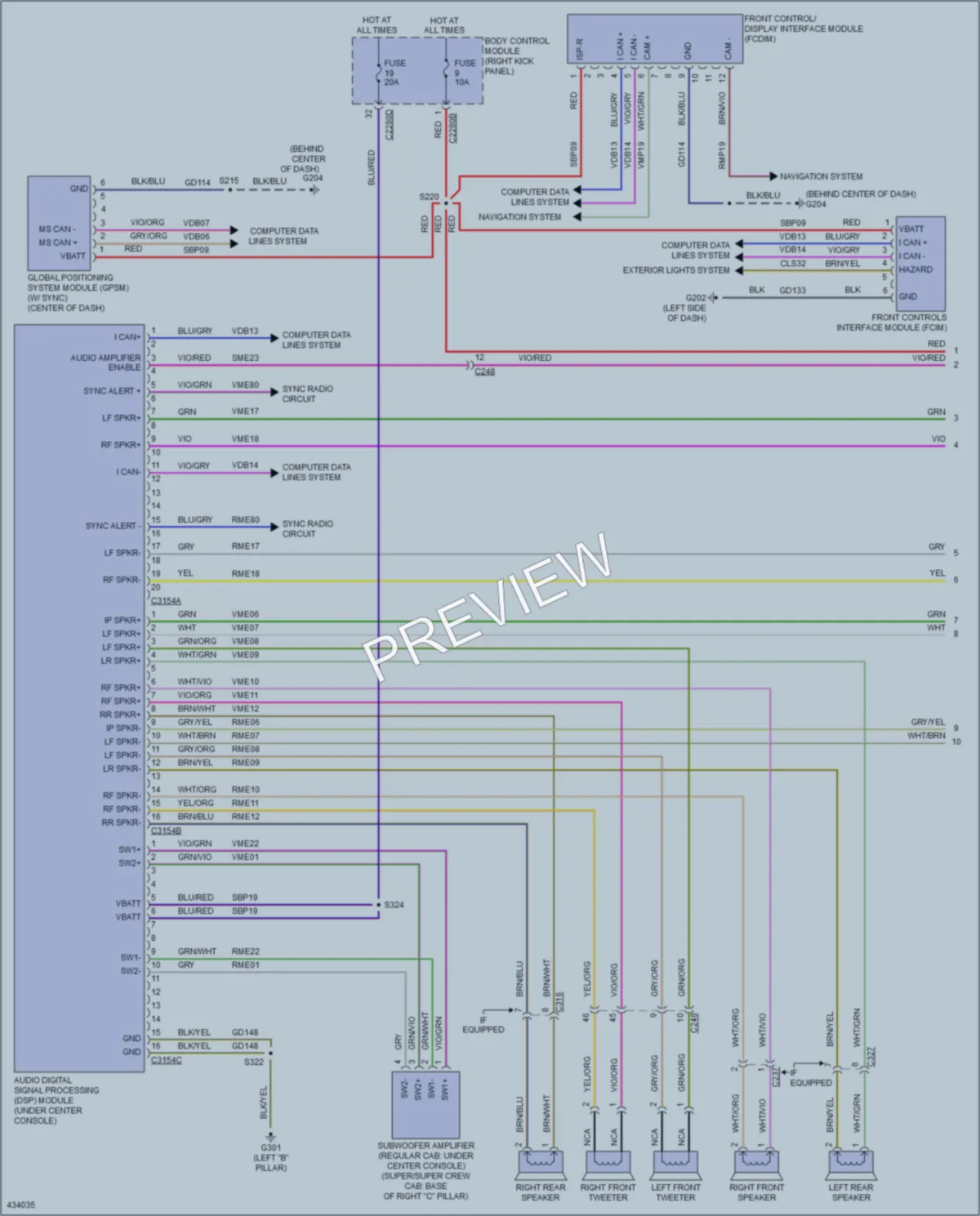 2014 Ford F150Pickup Radio wiring diagram preview