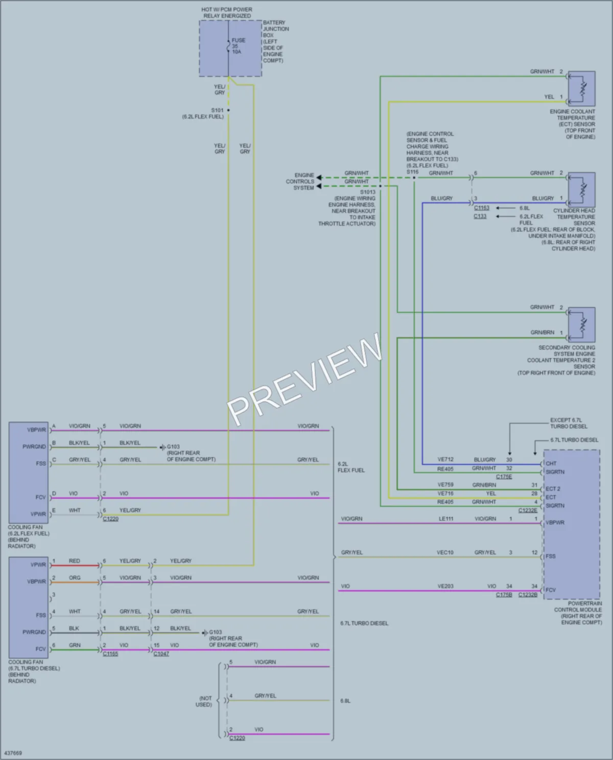 2014 Ford F250Pickup Cooling Fan wiring diagram preview