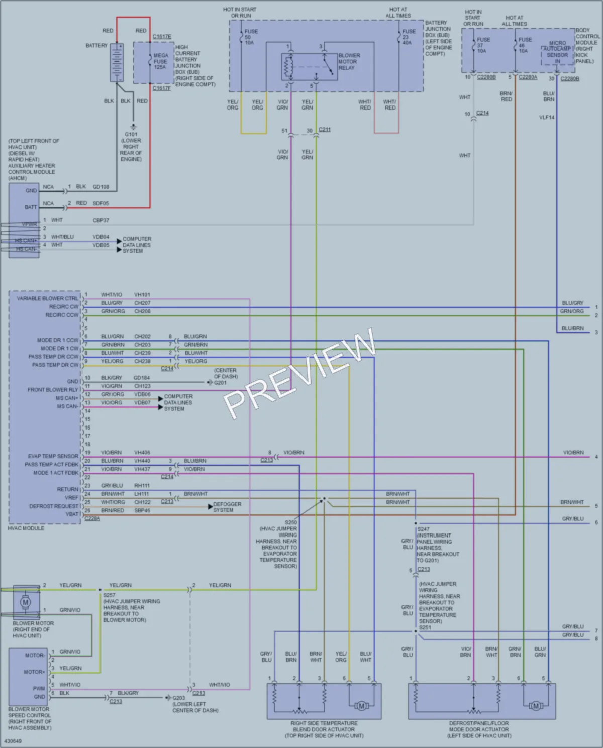 2014 Ford F350Pickup Air Conditioning wiring diagram preview