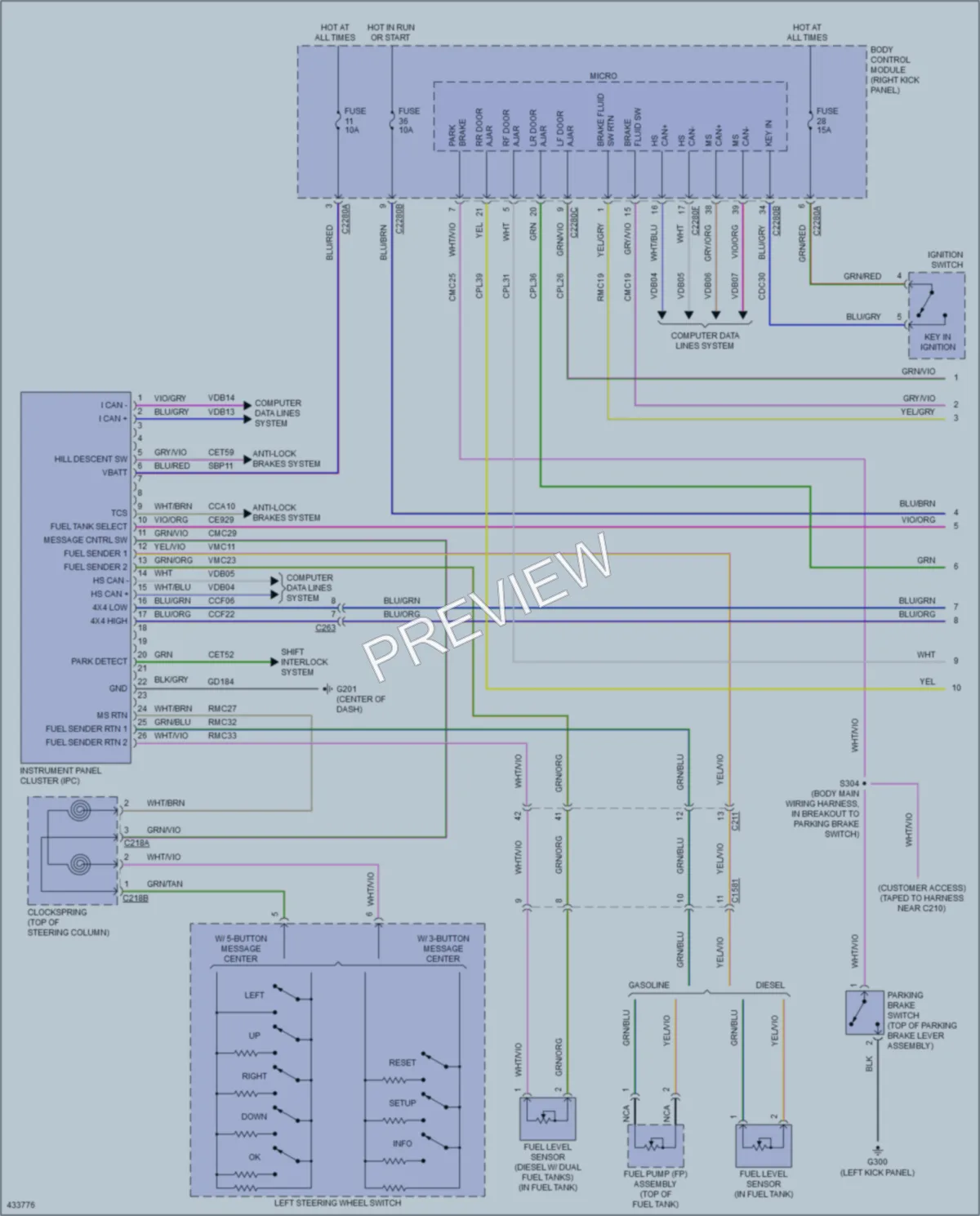 2014 Ford F550ChsCab Instrument Cluster wiring diagram preview