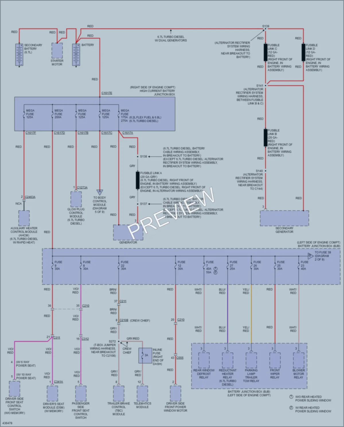 2014 Ford F550ChsCab Power Distribution wiring diagram preview