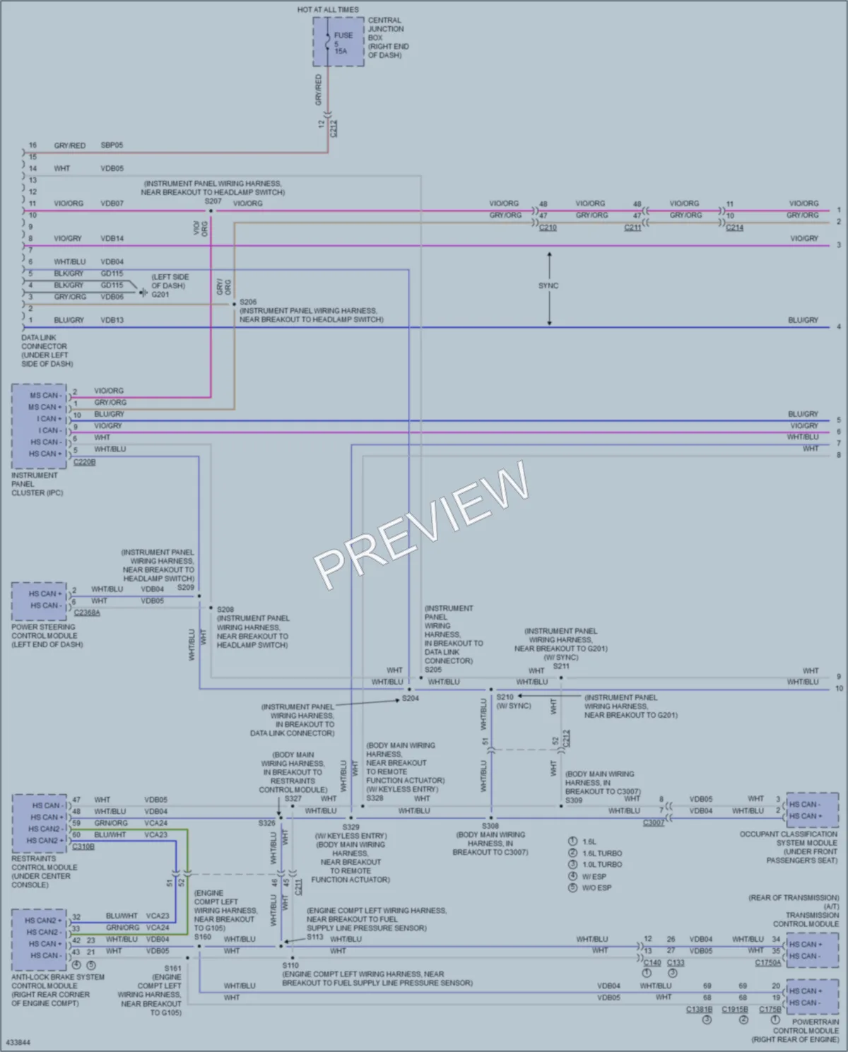2014 Ford Fiesta Computer Data Lines wiring diagram preview