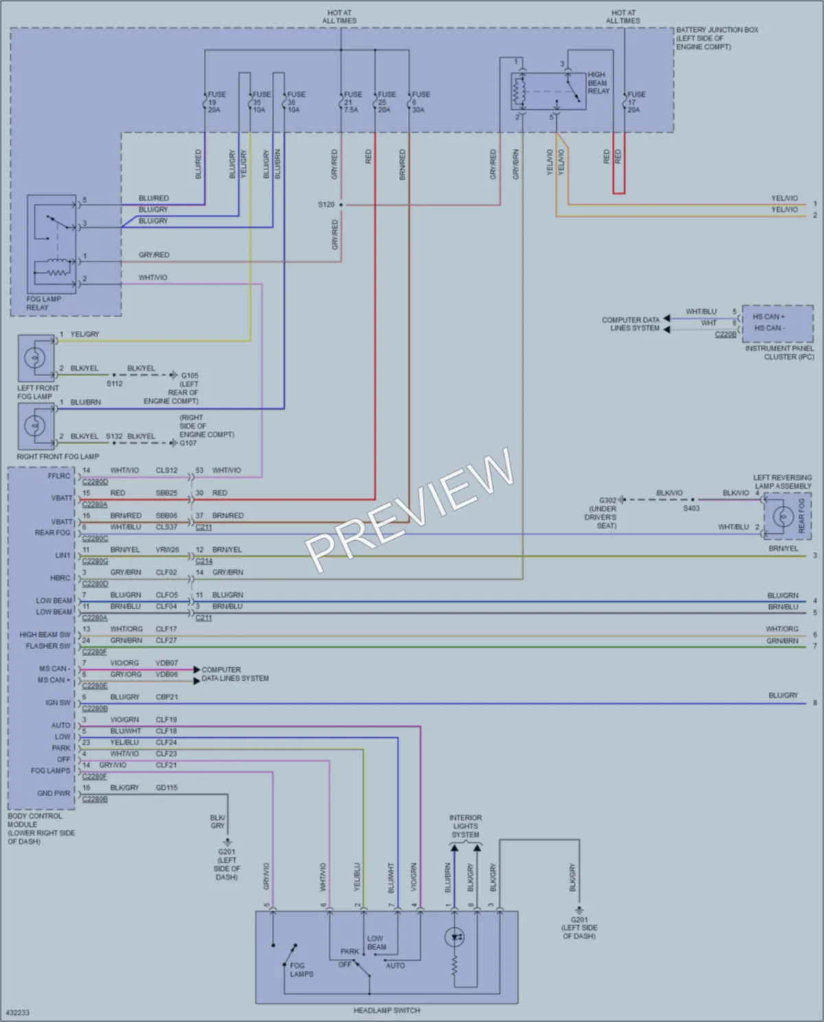 2014 Ford Fiesta Headlights wiring diagram preview