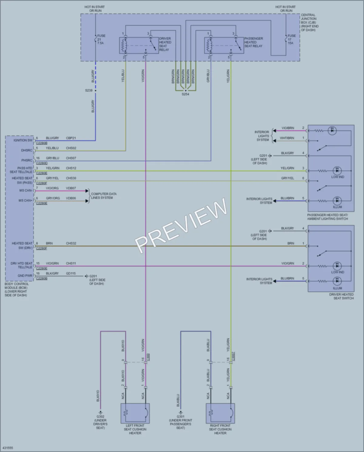 2014 Ford Fiesta Power Seats wiring diagram preview