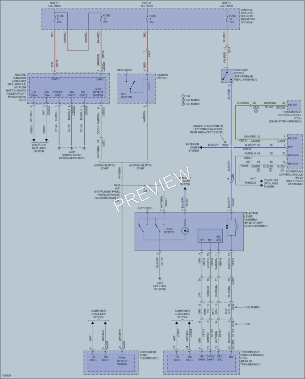 2014 Ford Fiesta Shift Interlock wiring diagram preview