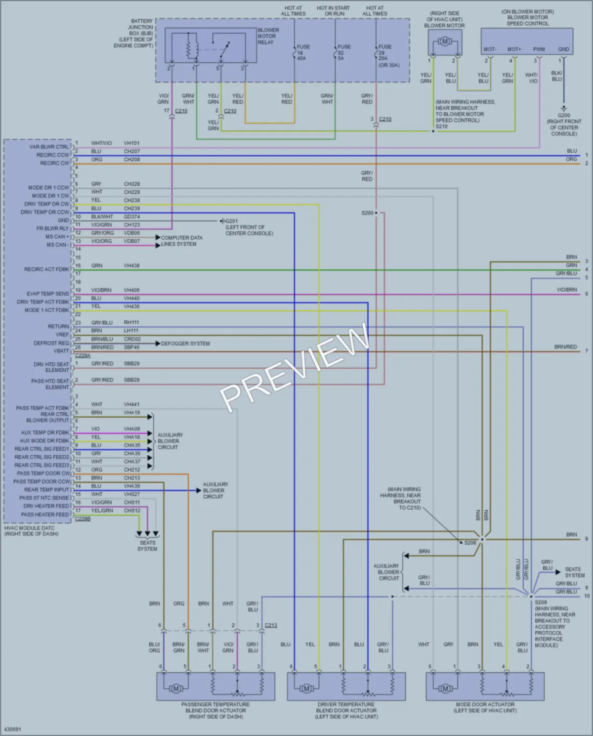 2014 Ford Flex Air Conditioning wiring diagram preview
