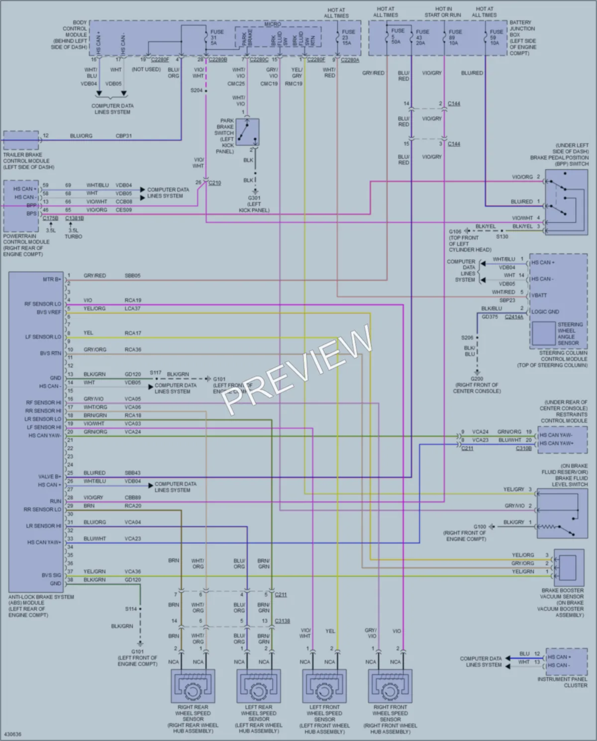 2014 Ford Flex Anti Lock Brakes wiring diagram preview