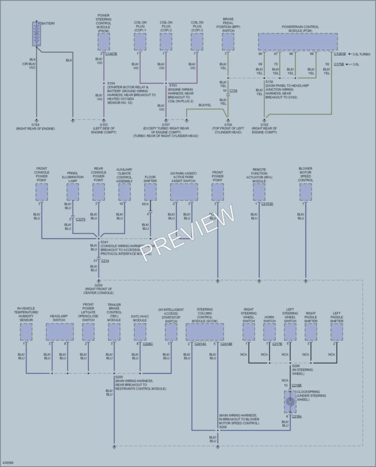 2014 Ford Flex Ground Distribution wiring diagram preview