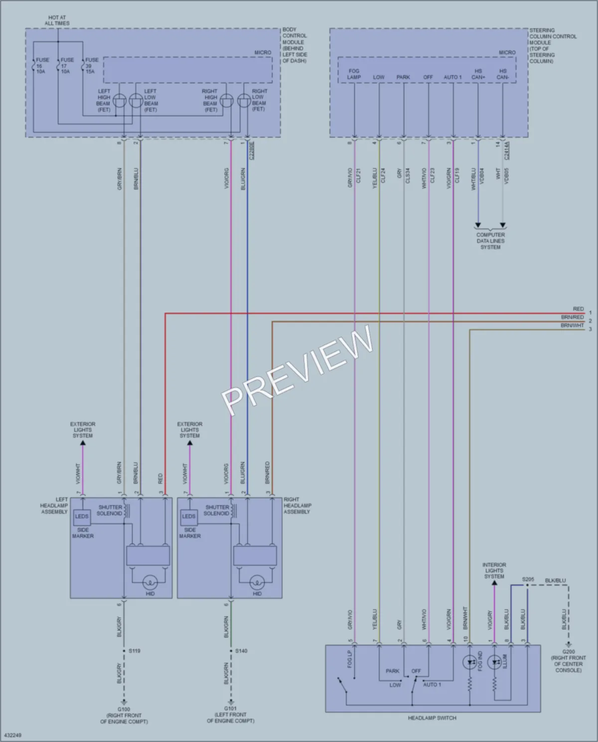 2014 Ford Flex Headlights wiring diagram preview