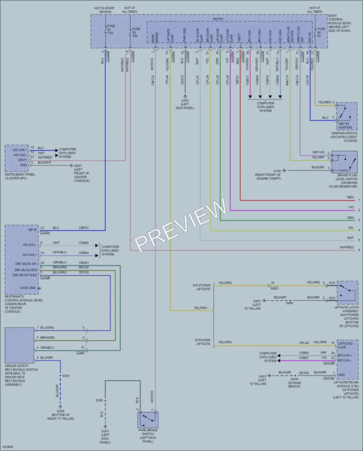 2014 Ford Flex Warning Systems wiring diagram preview