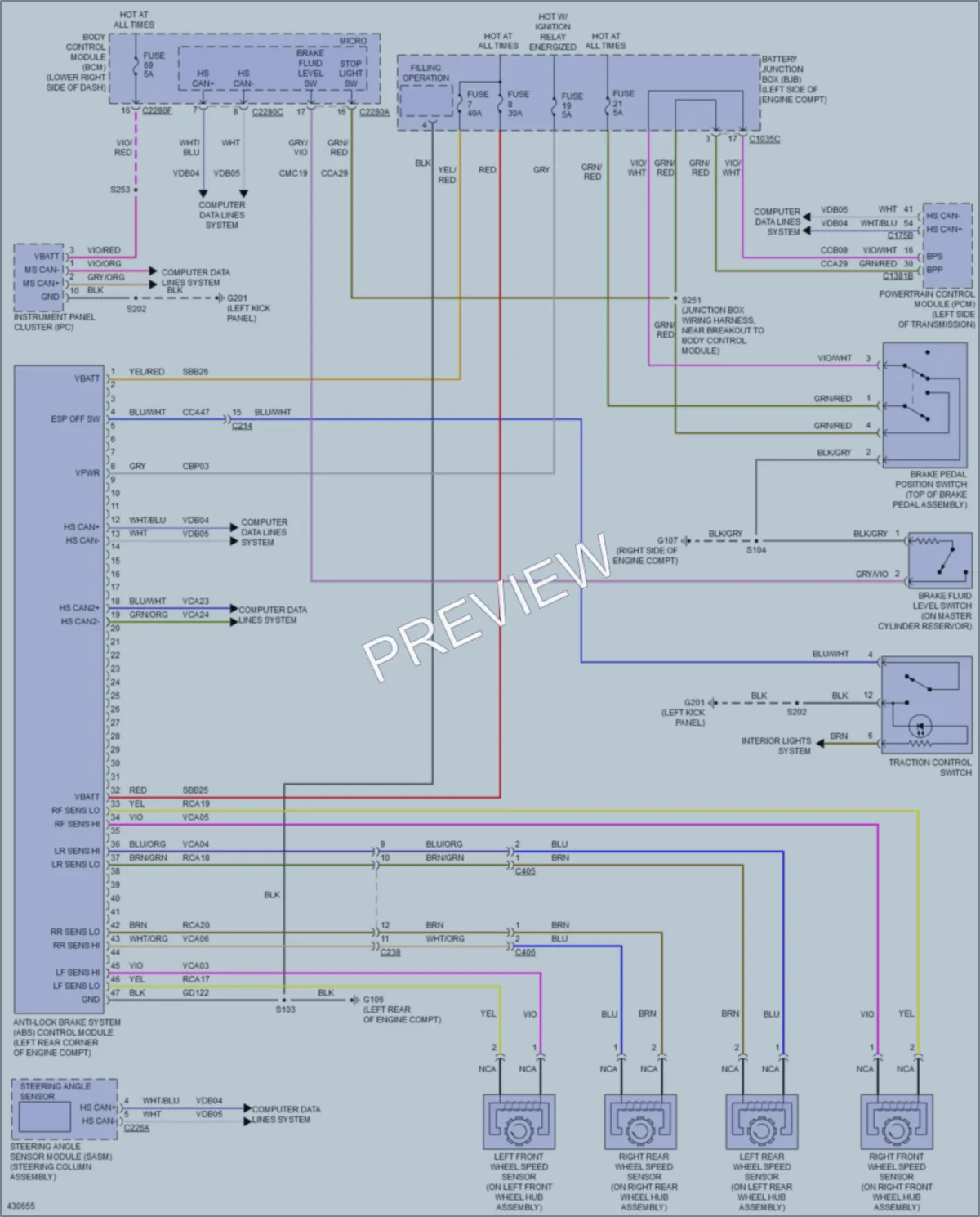 2014 Ford Focus Anti Lock Brakes wiring diagram preview