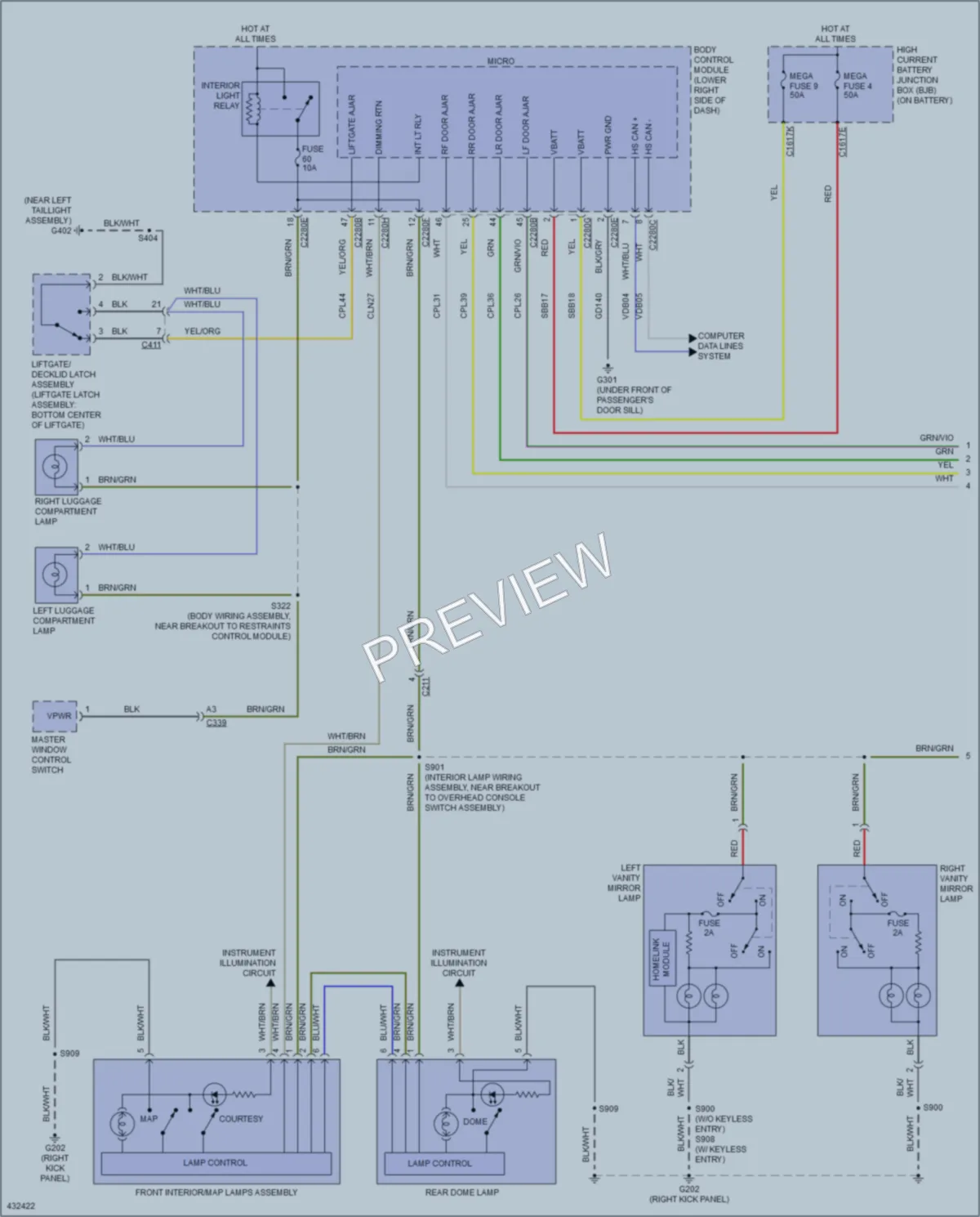 2014 Ford Focus Interior Lights wiring diagram preview