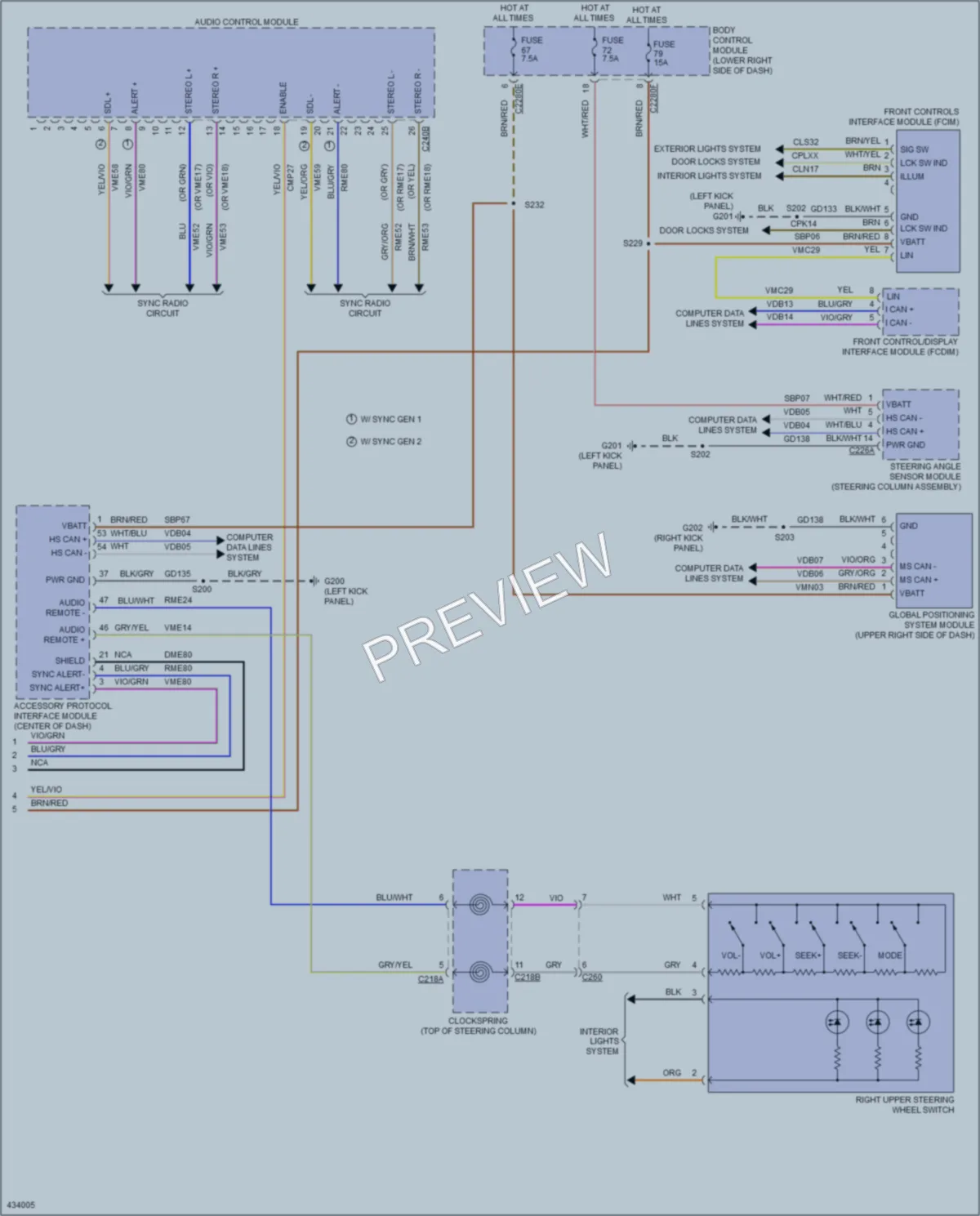 2014 Ford Focus Navigation wiring diagram preview