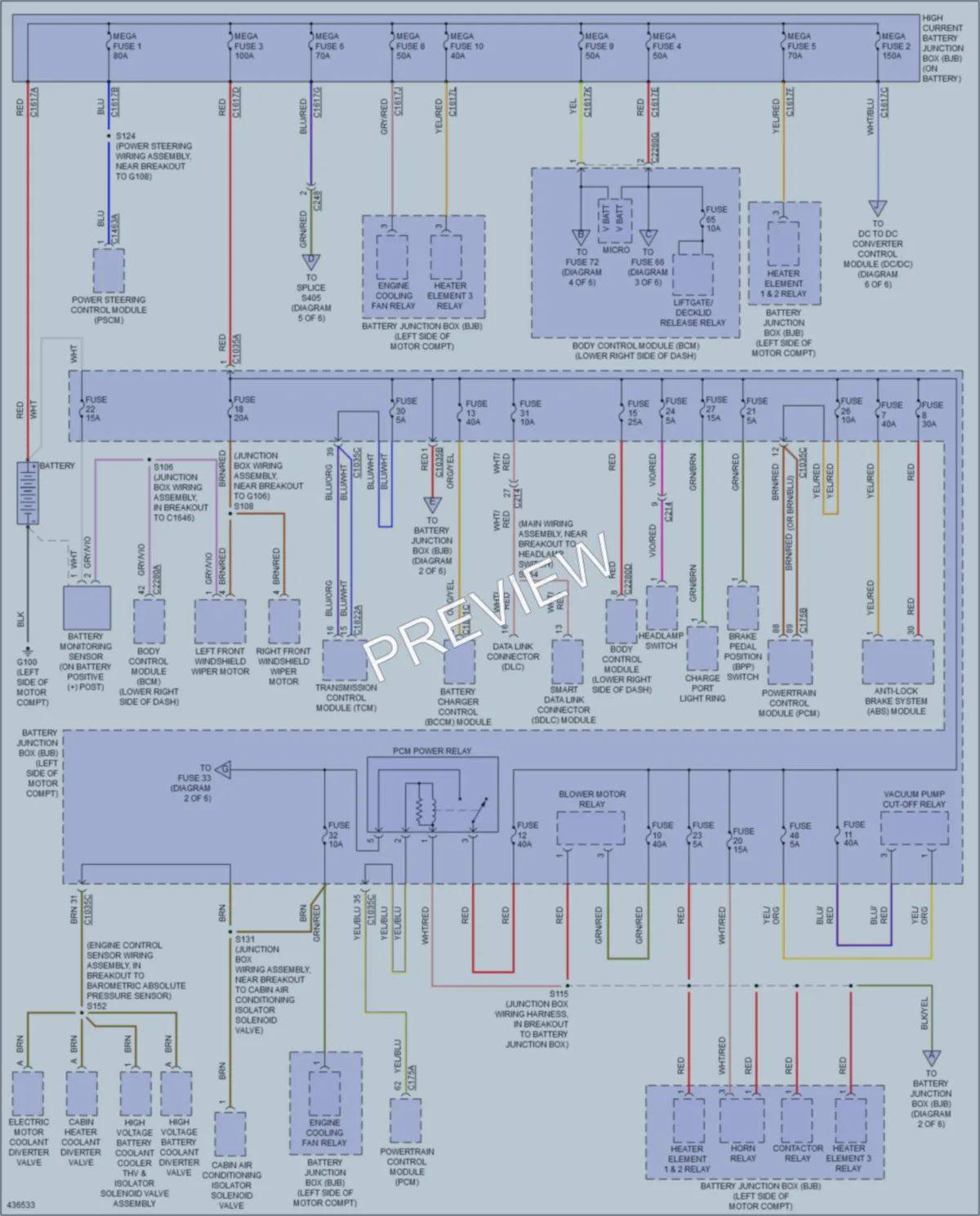 2014 Ford Focus Power Distribution wiring diagram preview