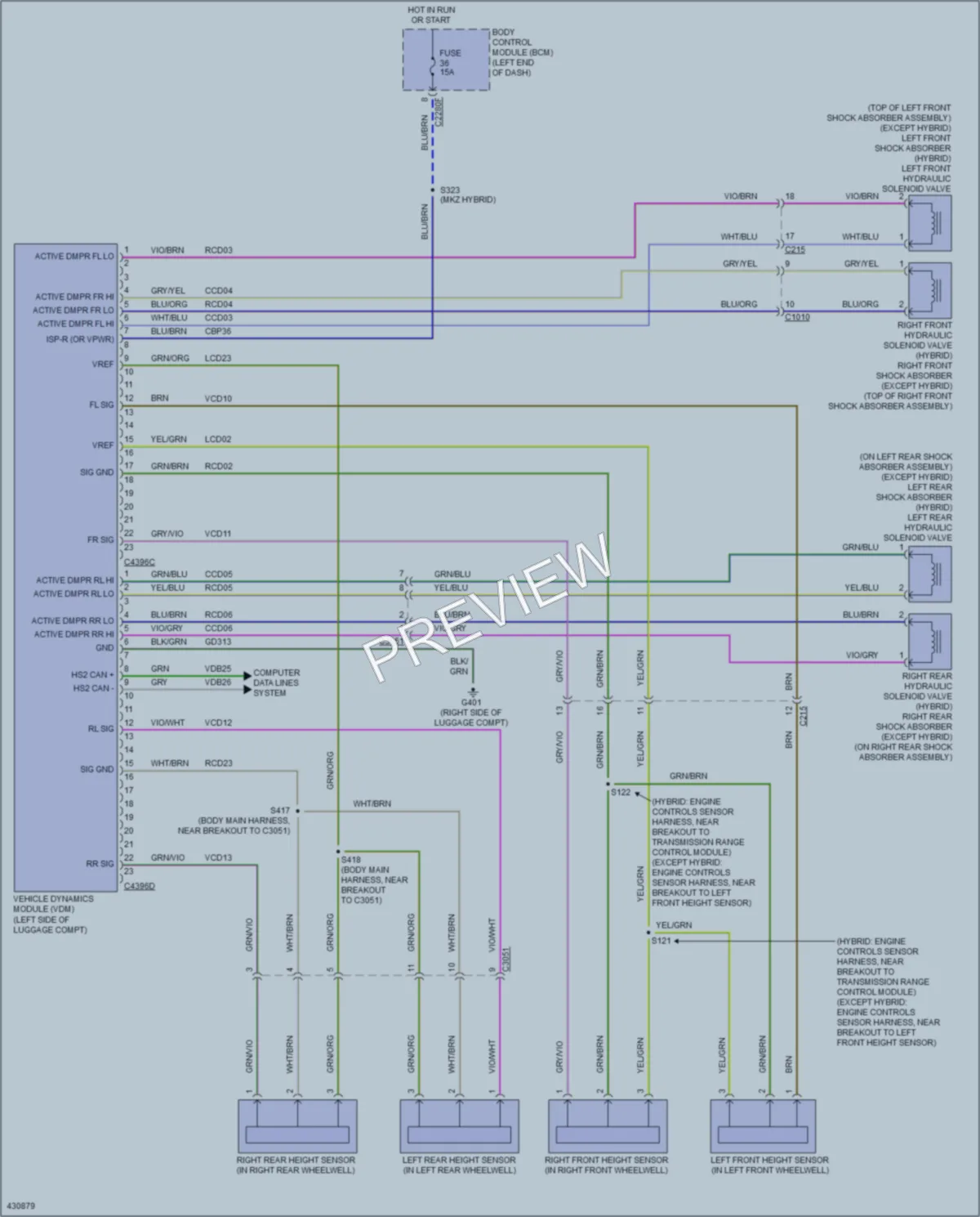2014 Ford Fusion Electronic Suspension wiring diagram preview